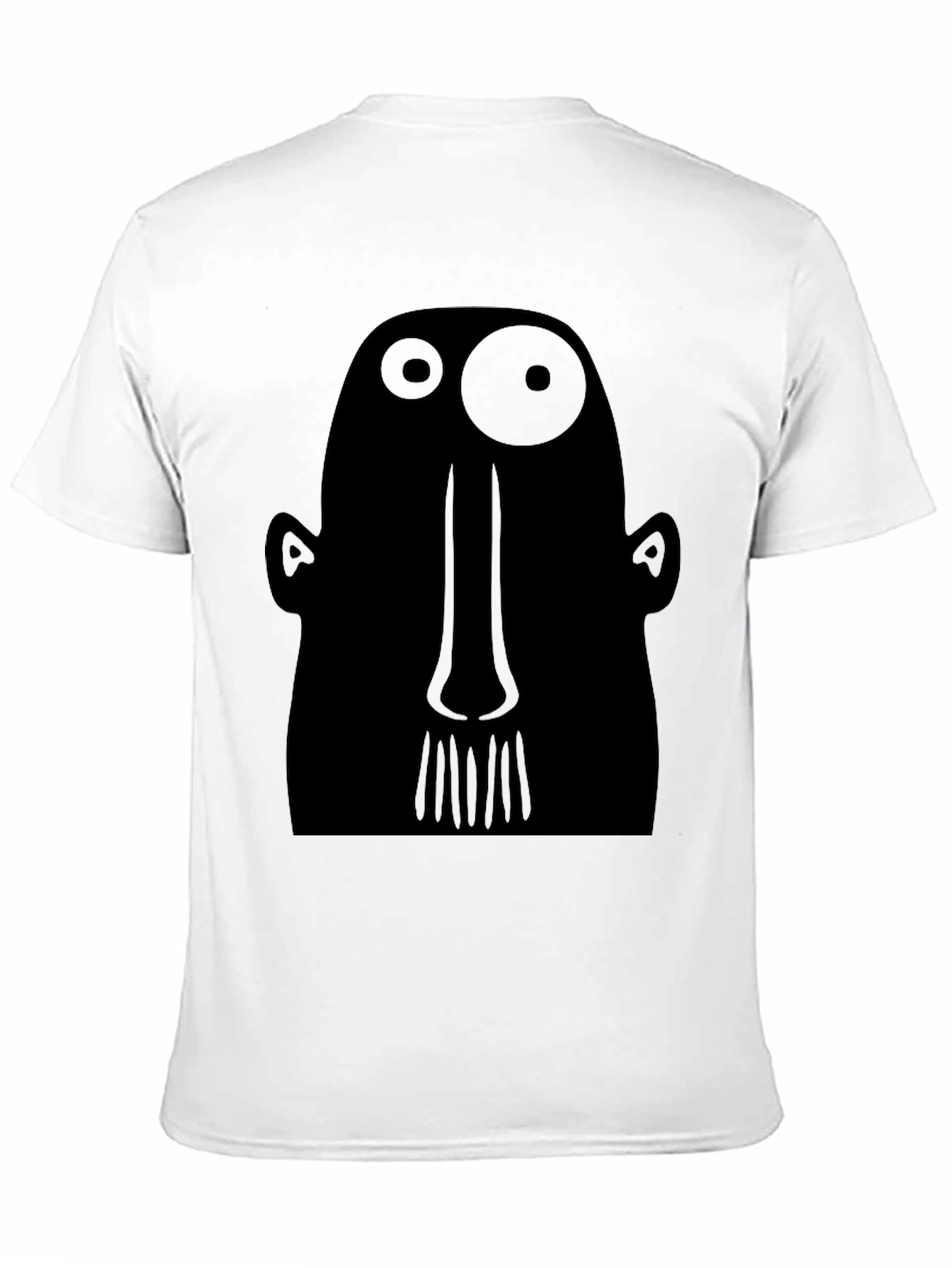 Abstract Face Graphic Tee - Black Cotton T-Shirt