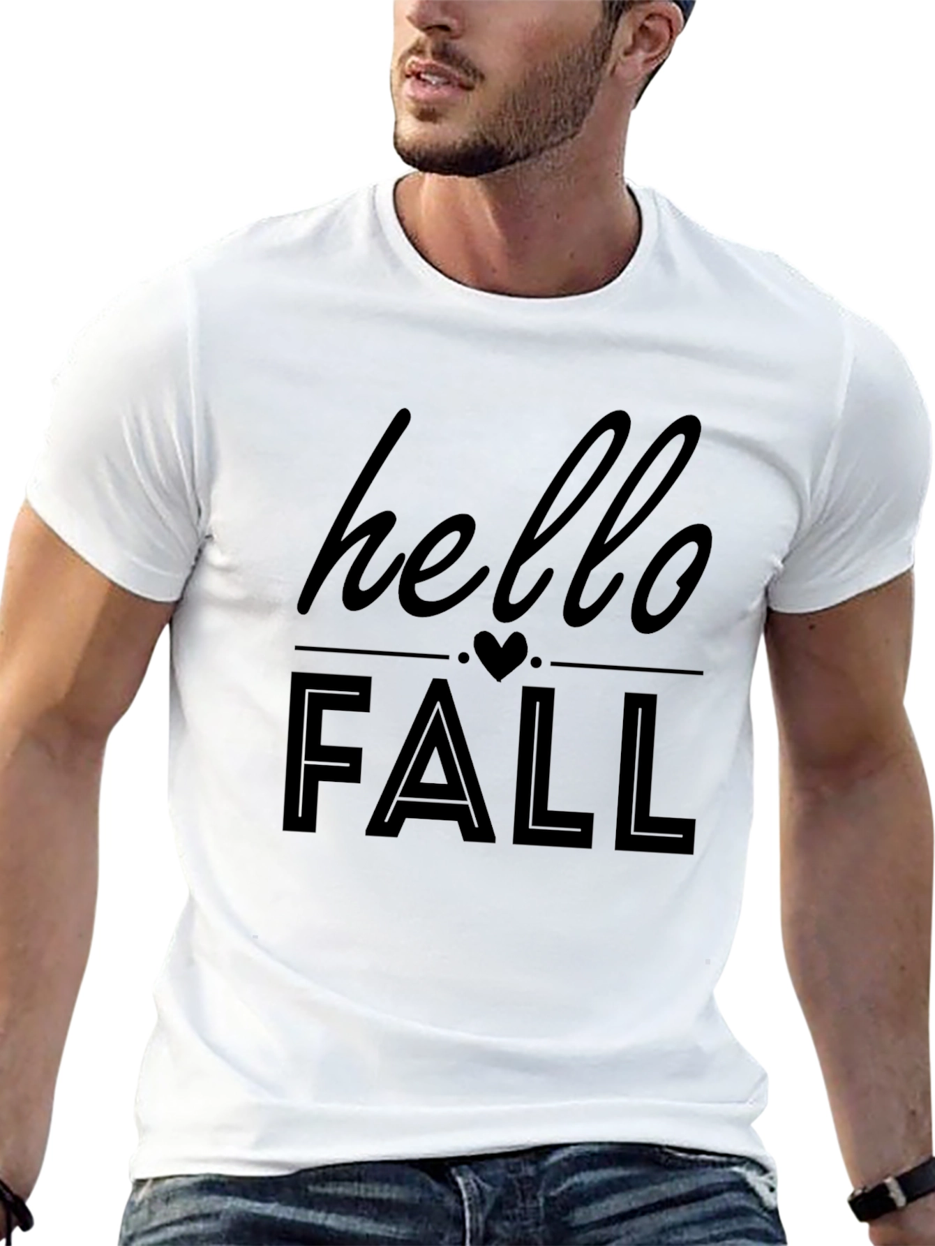 Hello Fall Graphic Tee - Black Casual T-Shirt