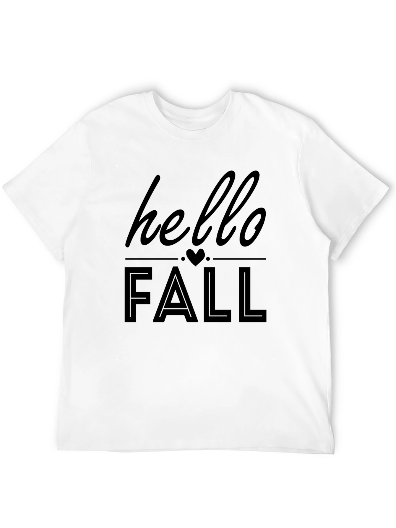Hello Fall Graphic Tee - Black Casual T-Shirt