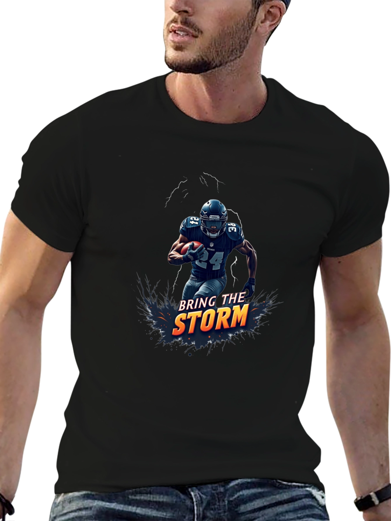 Bring The Storm Football Graphic T-Shirt