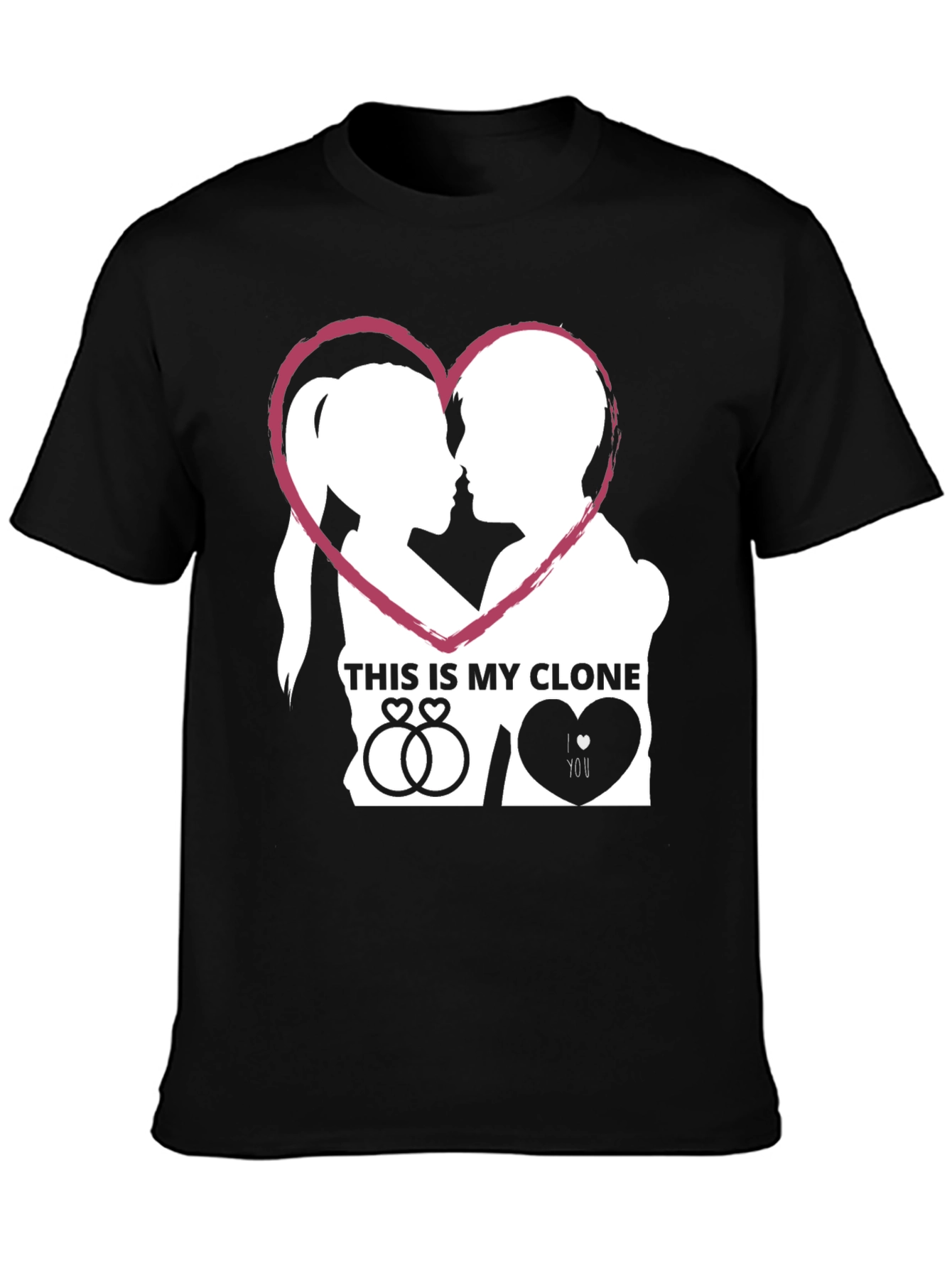 Couples This is My Clone Graphic Tee - Black