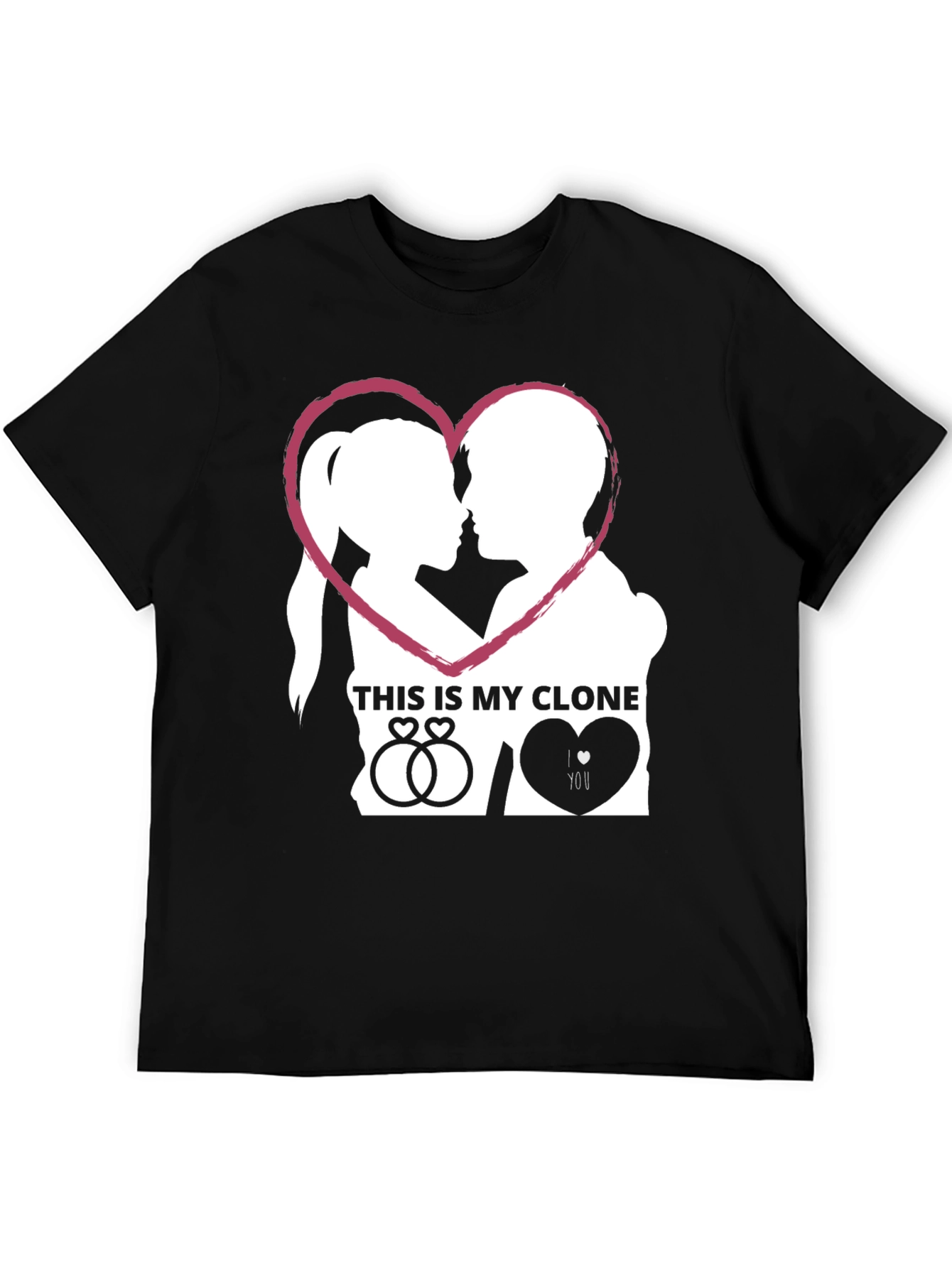 Couples This is My Clone Graphic Tee - Black