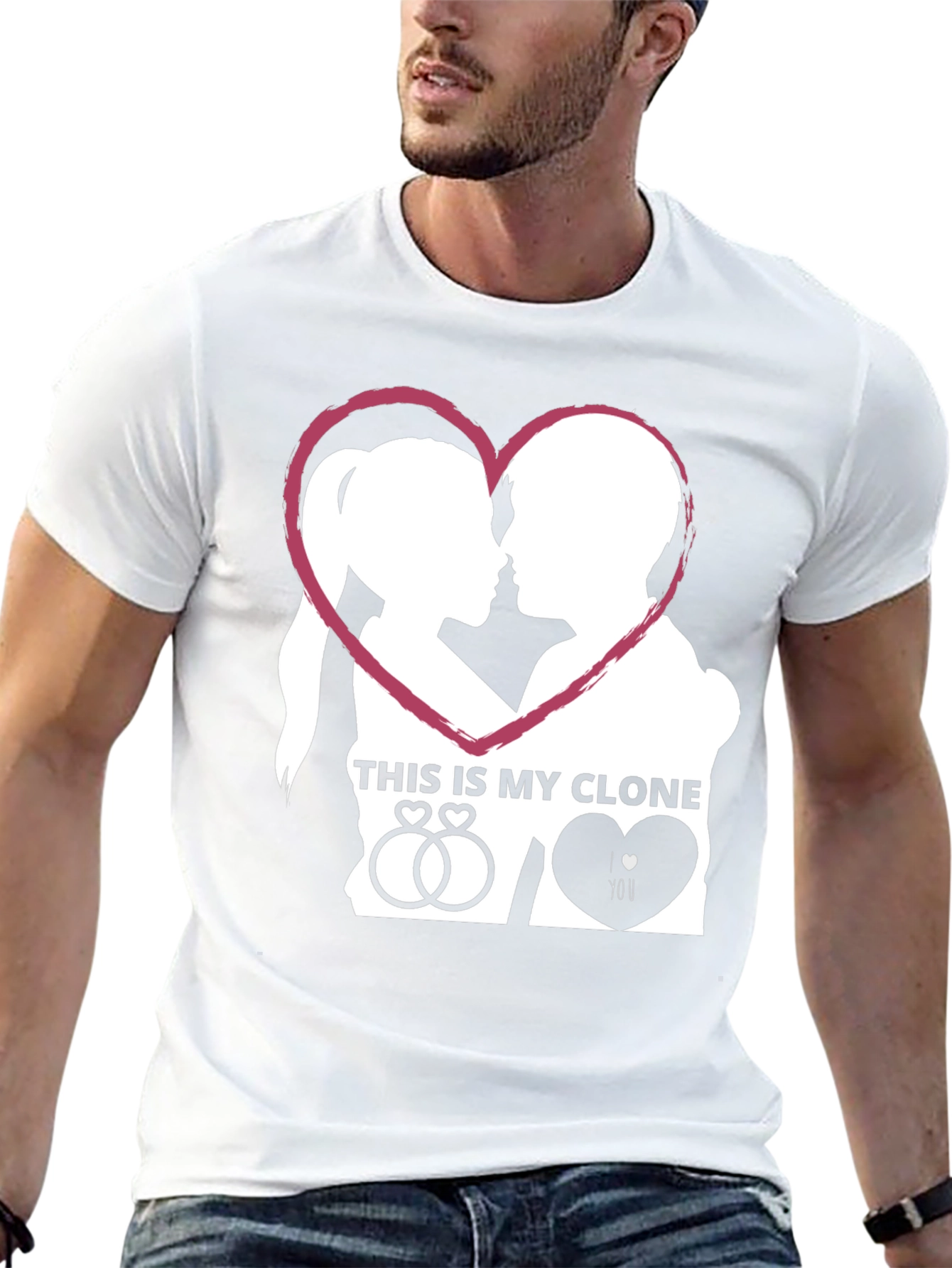 Couples This is My Clone Graphic Tee - Black