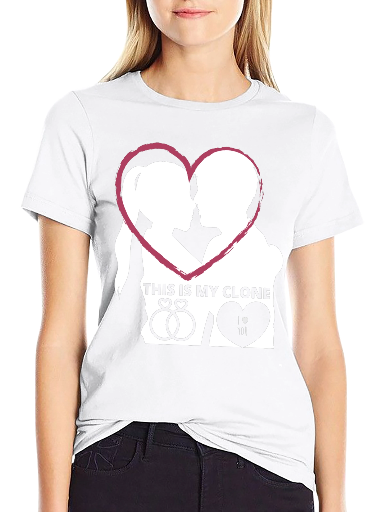 Couples This is My Clone Graphic Tee - Black