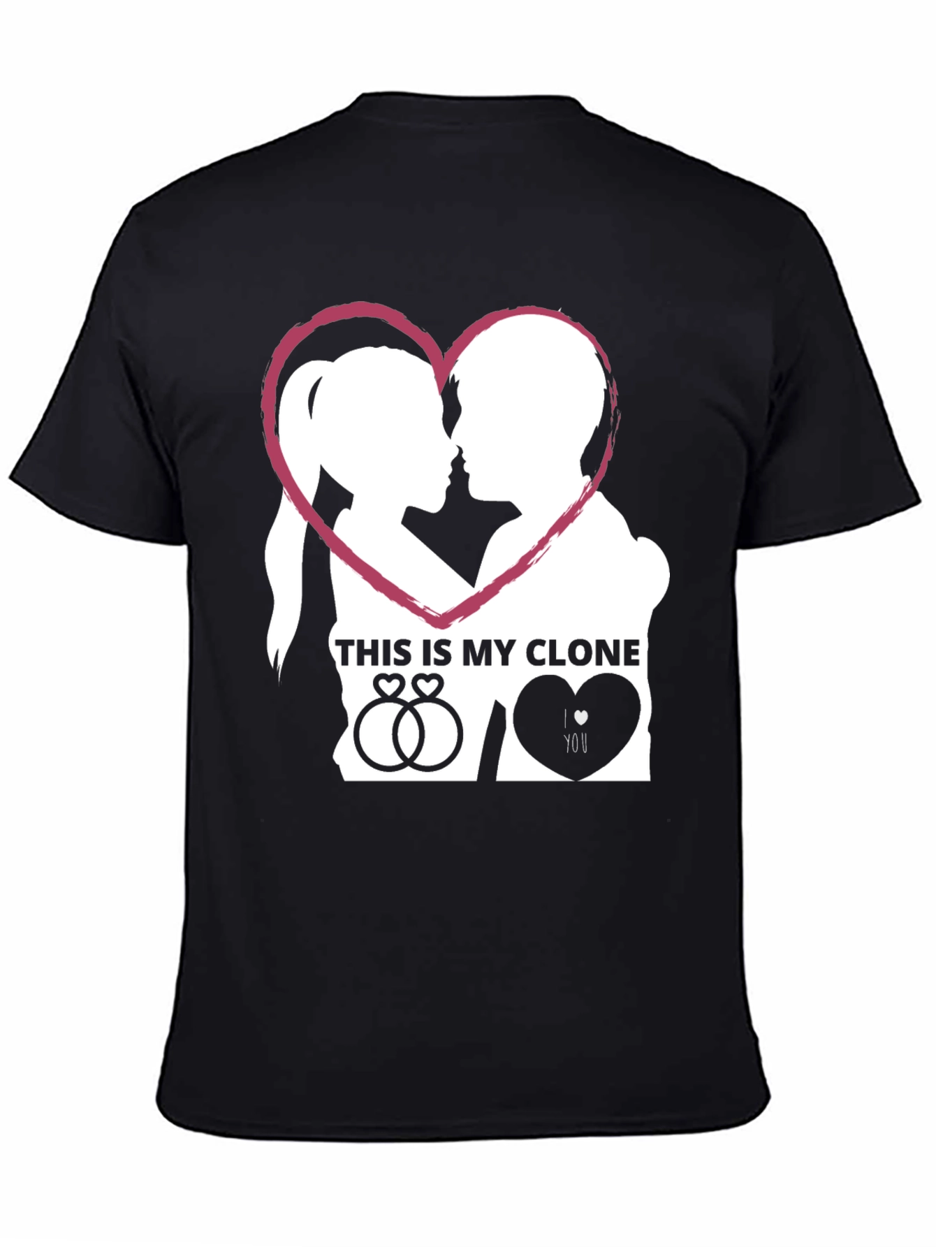 Couples This is My Clone Graphic Tee - Black