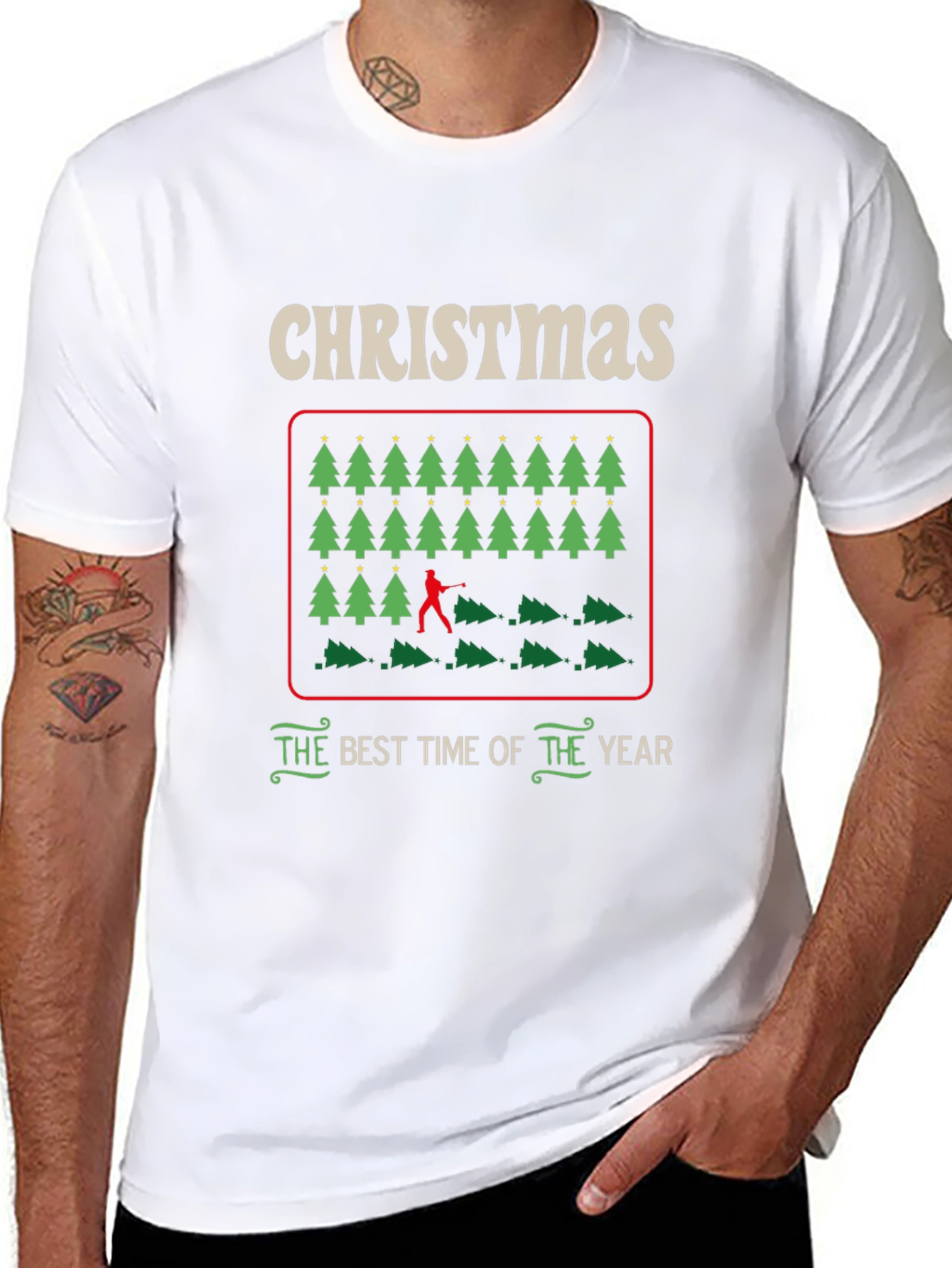 Christmas Tree Cutting Humor Tee