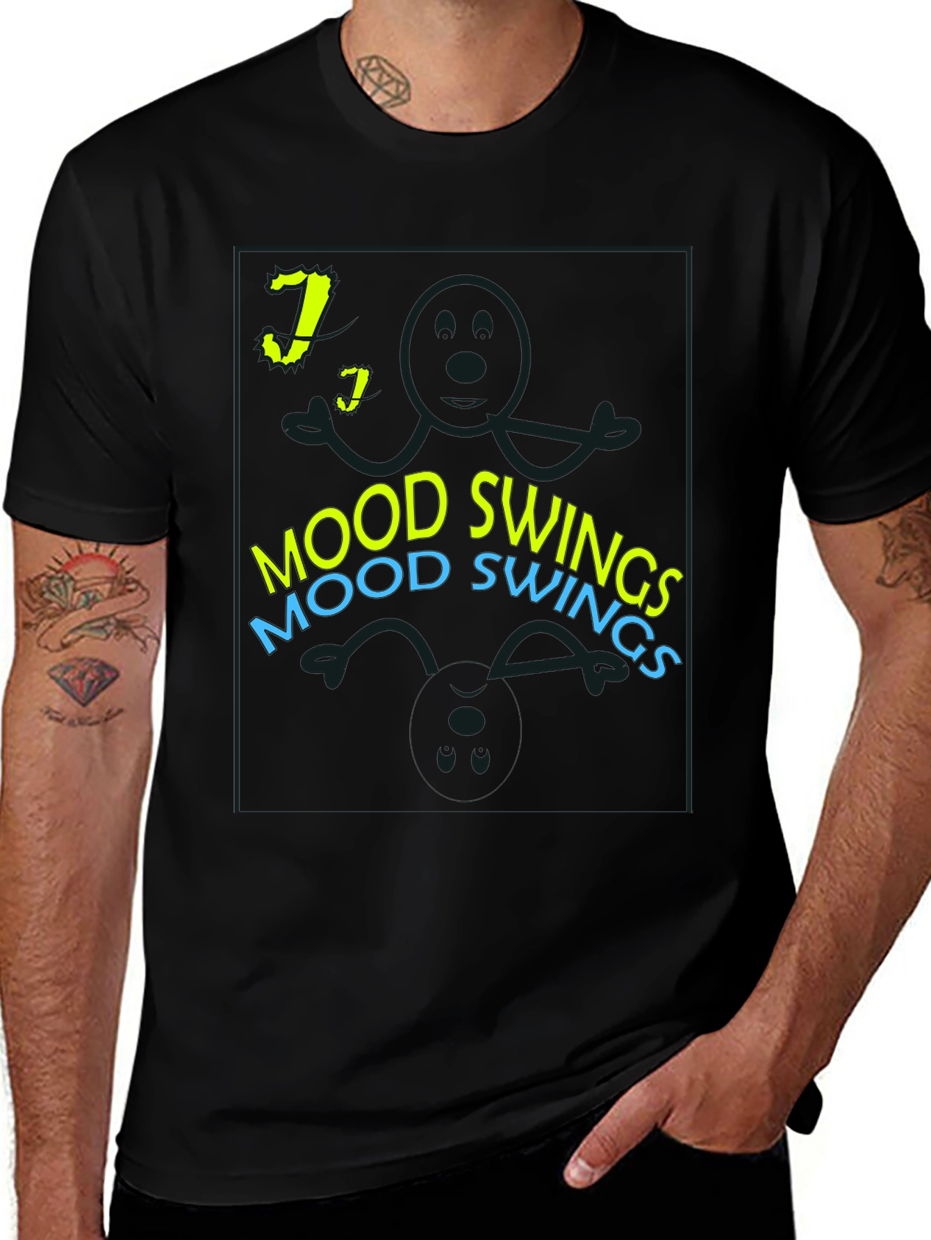 Mood Swings T-Shirt - Black Graphic Tee
