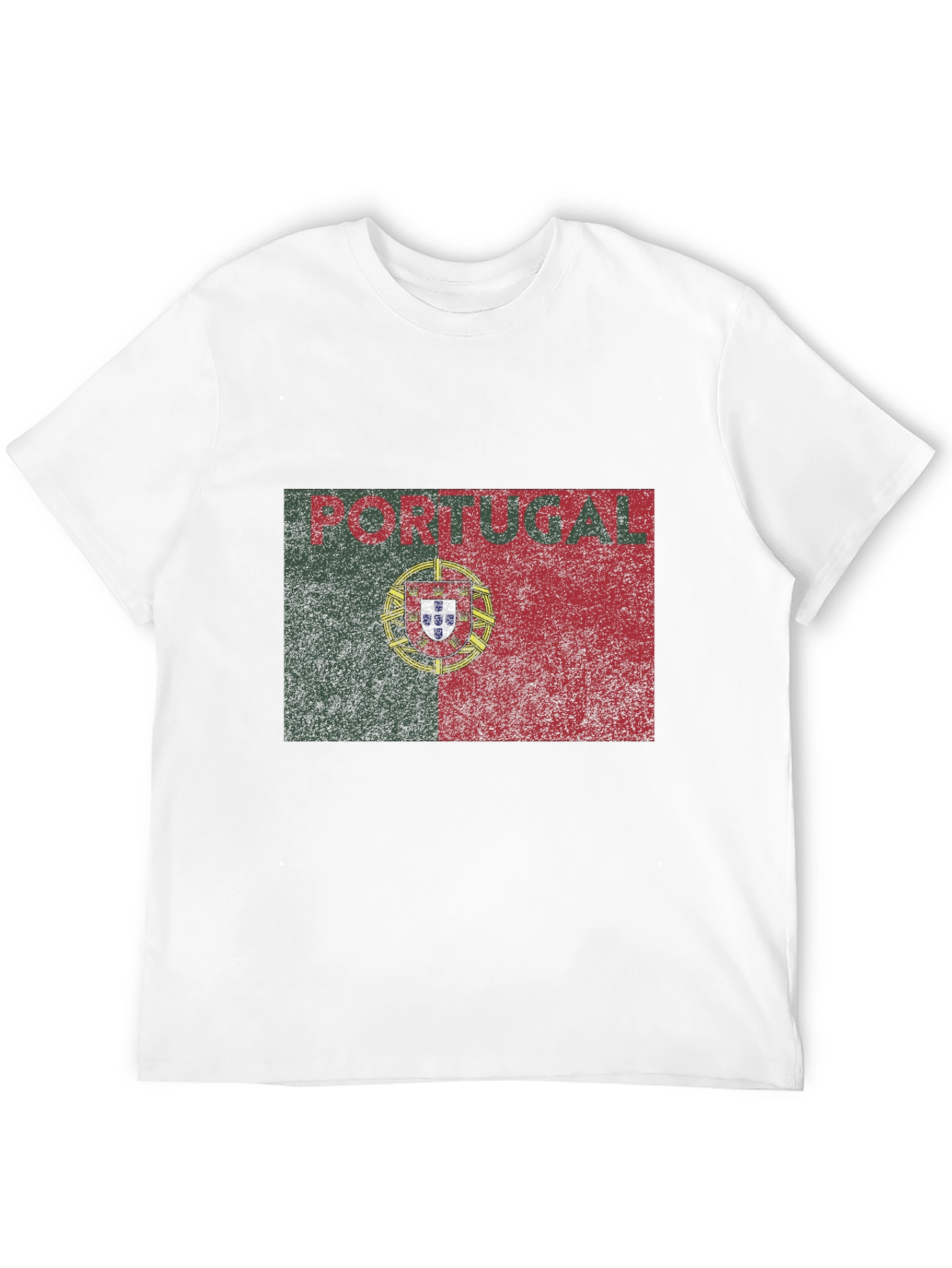 Portugal Flag Graphic T-Shirt - Distressed Design