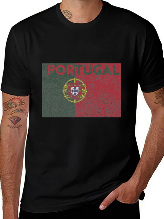 Portugal Flag Graphic T-Shirt - Distressed Design