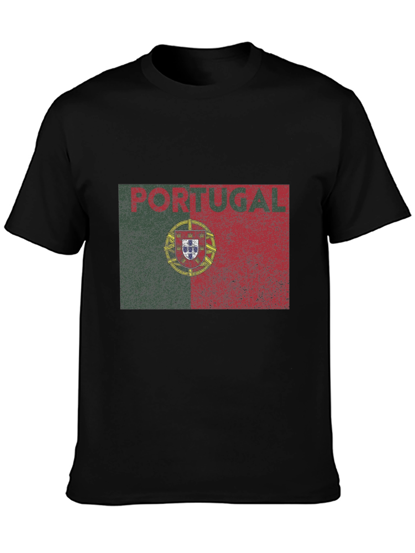 Portugal Flag Graphic T-Shirt - Distressed Design
