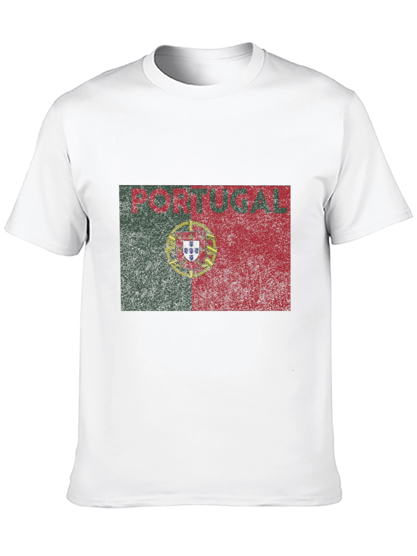 Portugal Flag Graphic T-Shirt - Distressed Design