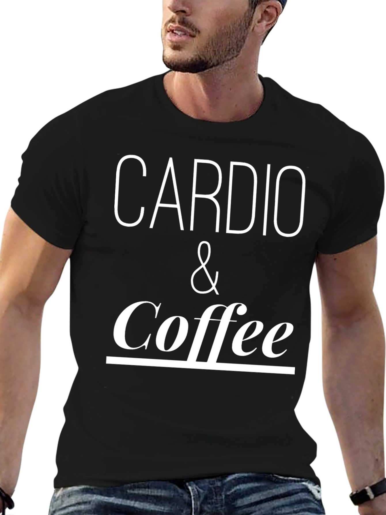 Cardio & Coffee Graphic Tee - Black