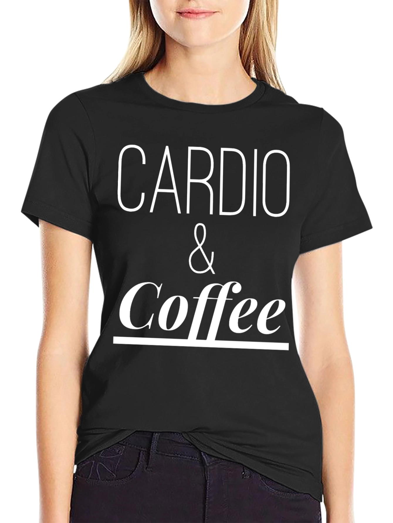 Cardio & Coffee Graphic Tee - Black
