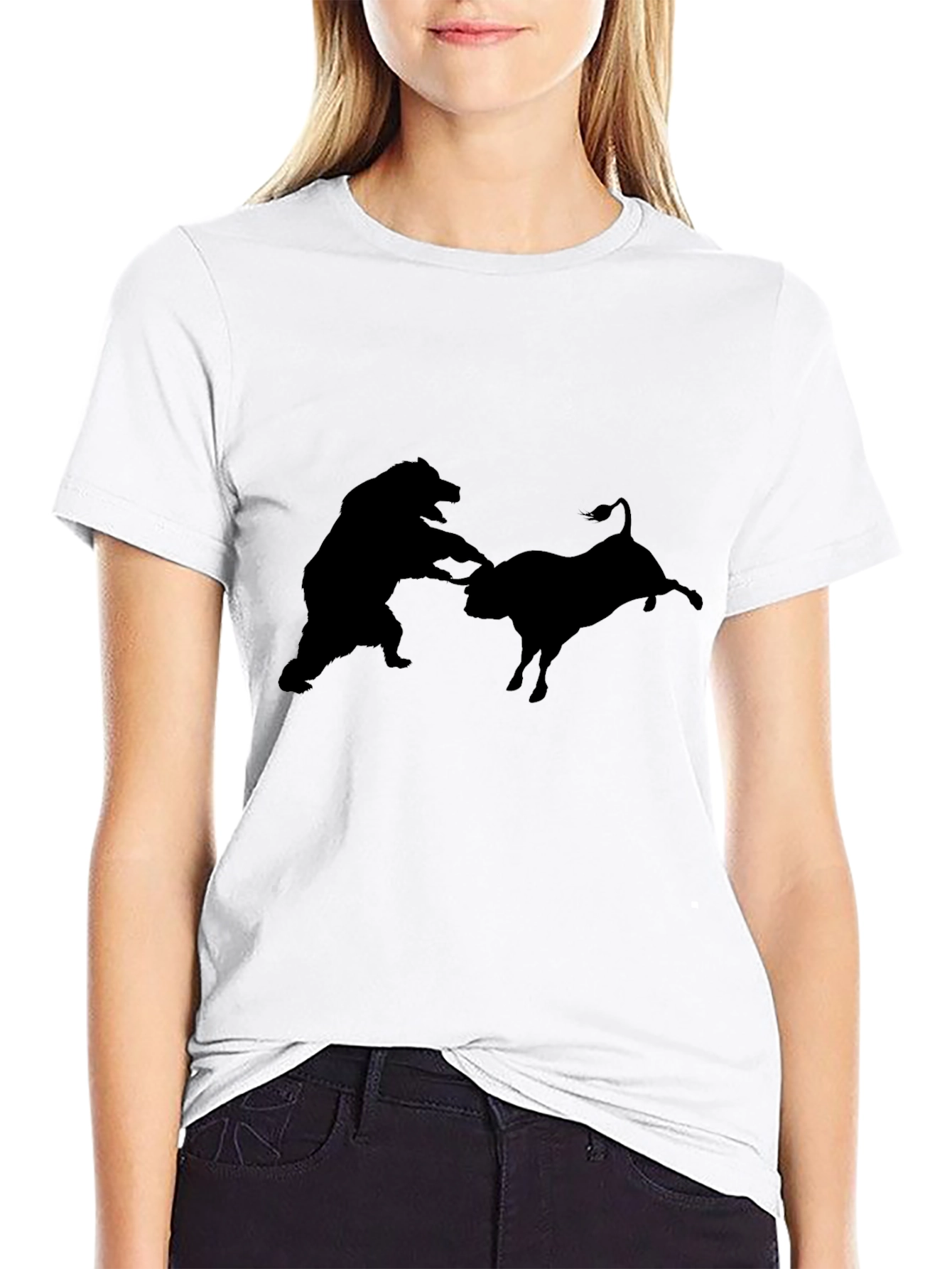 Bull vs Bear Black Graphic Tee