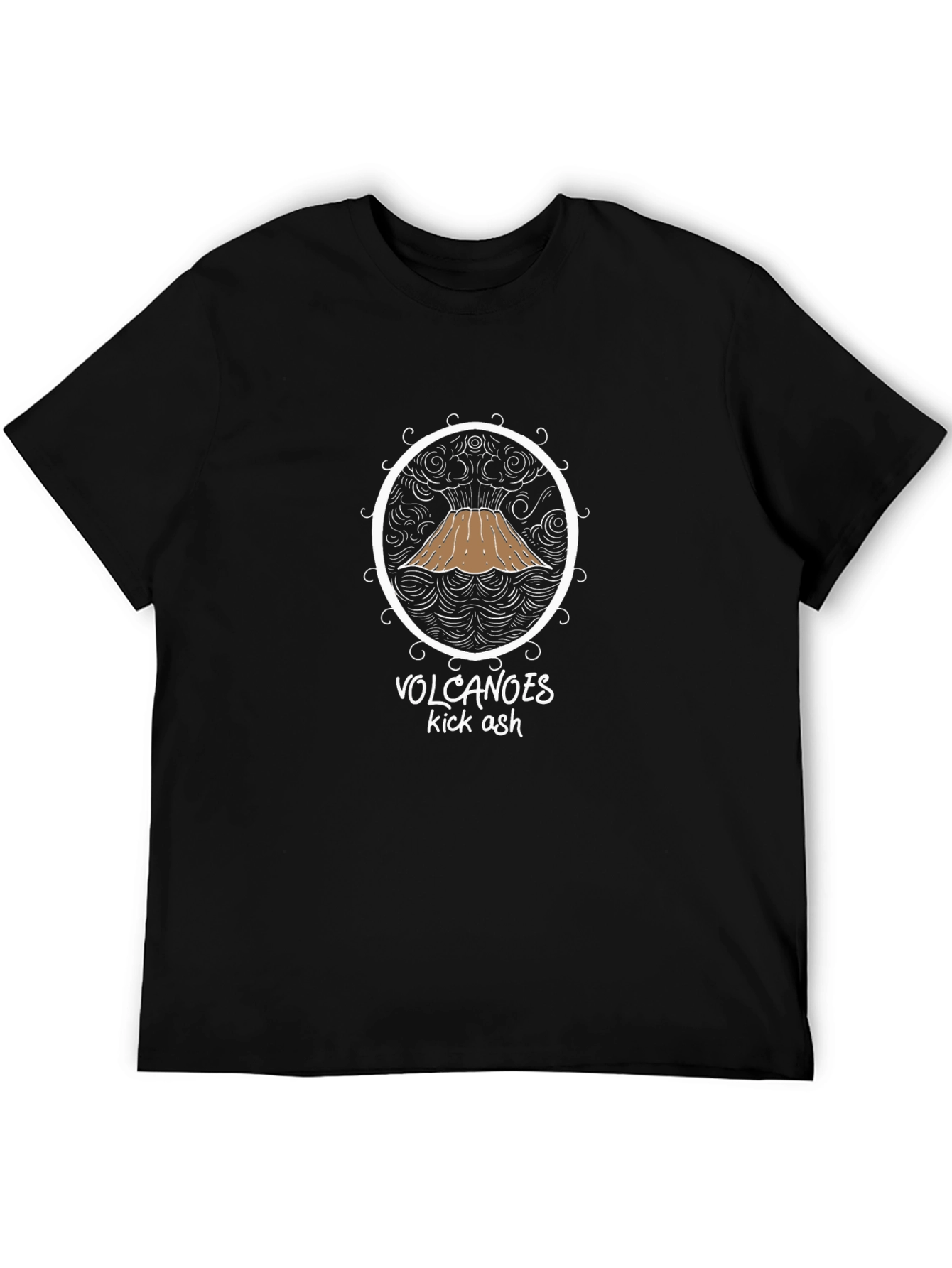 Volcanoes Kick Ash Graphic Tee - Black