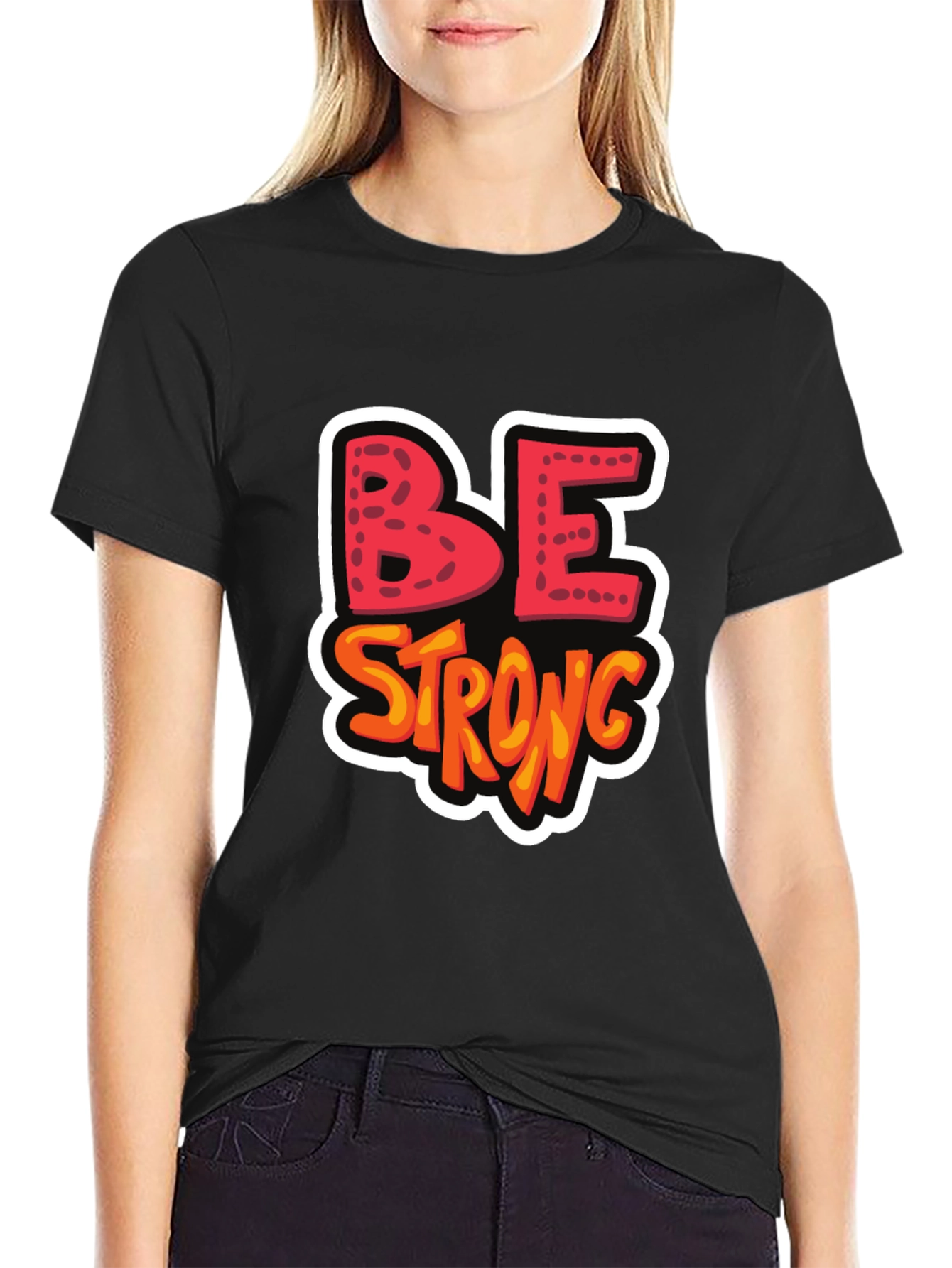 Be Strong Graphic Tee - Black