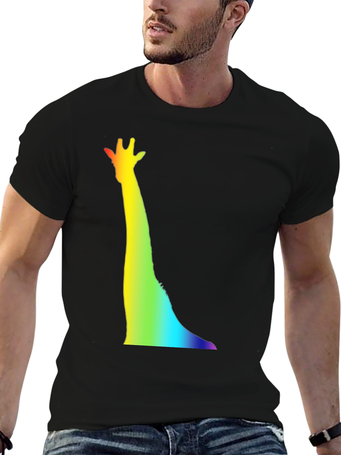 Rainbow Giraffe T-Shirt - Quirky Animal Tee