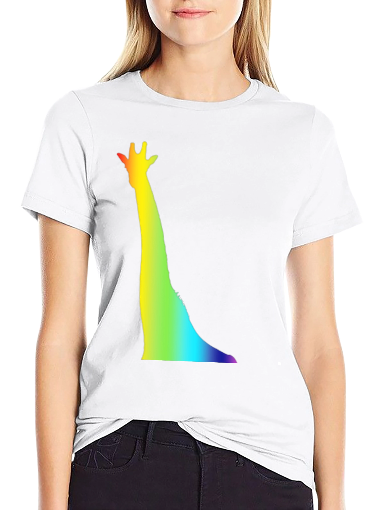 Rainbow Giraffe T-Shirt - Quirky Animal Tee