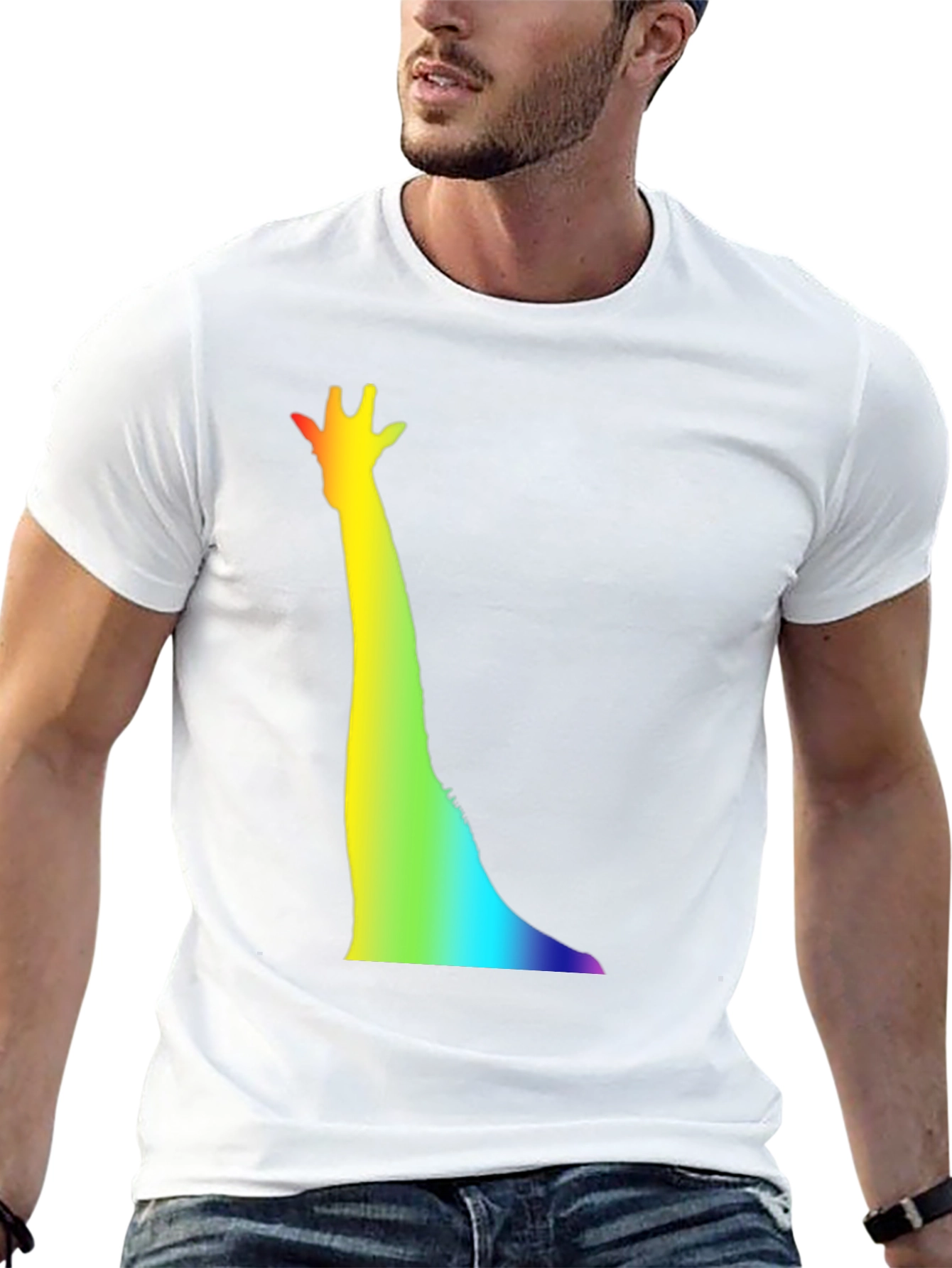Rainbow Giraffe T-Shirt - Quirky Animal Tee