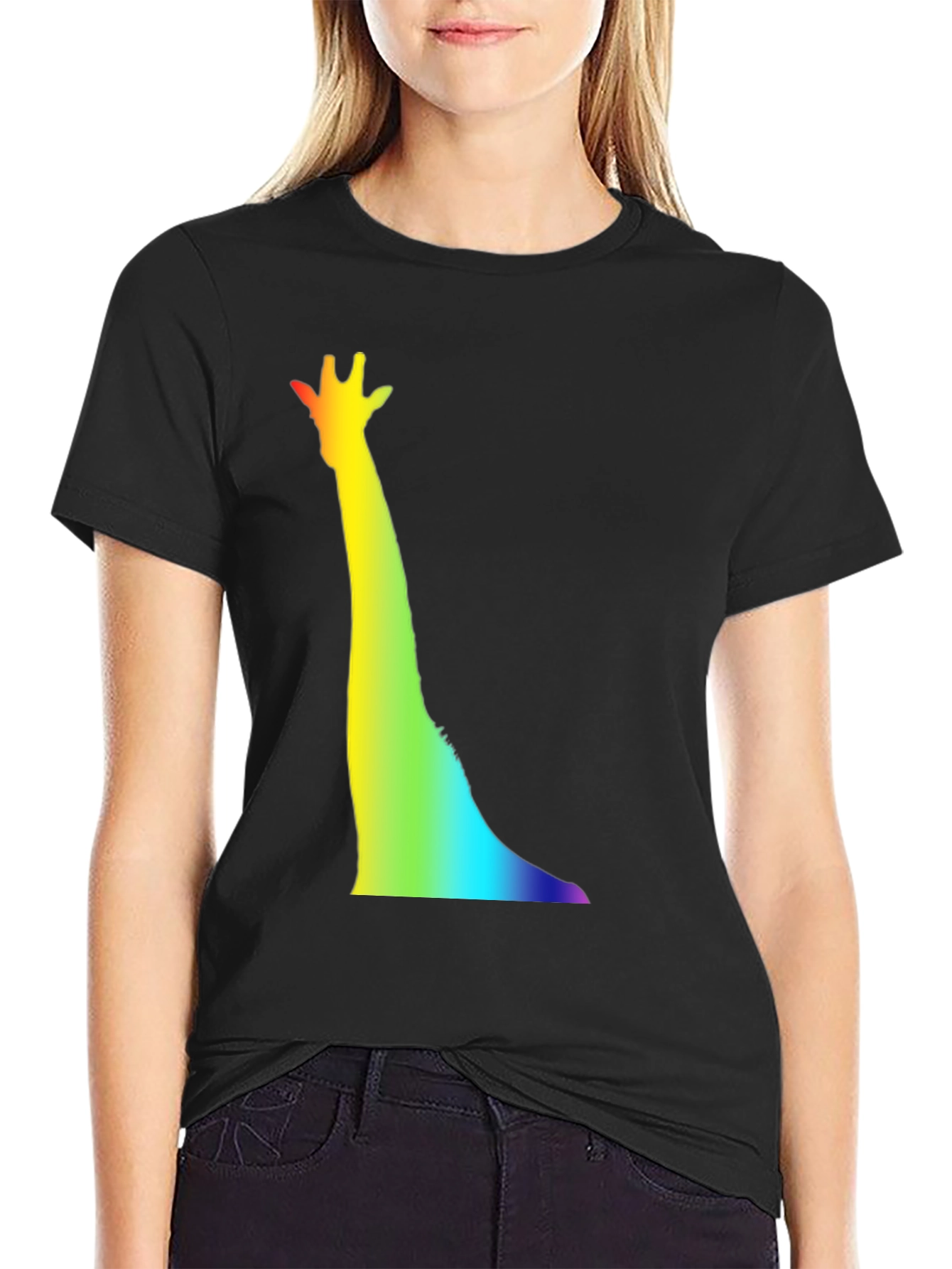 Rainbow Giraffe T-Shirt - Quirky Animal Tee