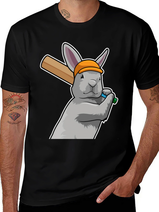 Rabbit Baseball Player Graphic Tee