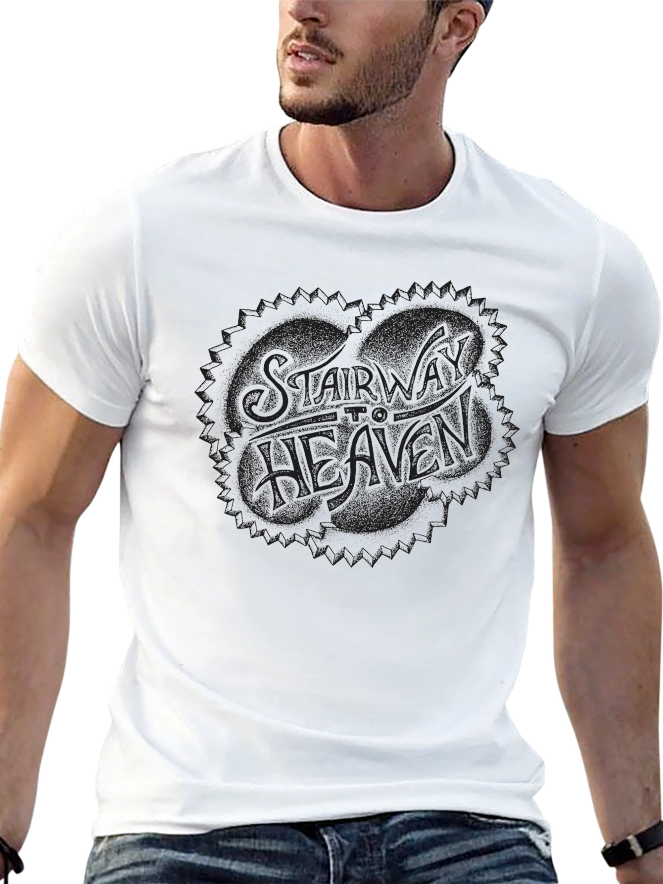 Stairway To Heaven Graphic Tee - Classic Black T-Shirt