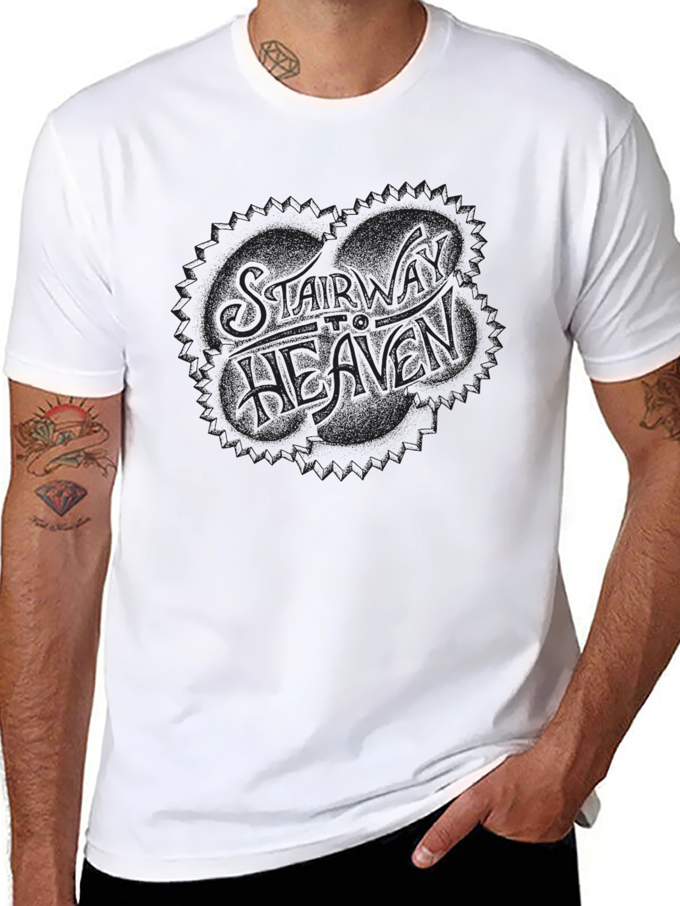 Stairway To Heaven Graphic Tee - Classic Black T-Shirt
