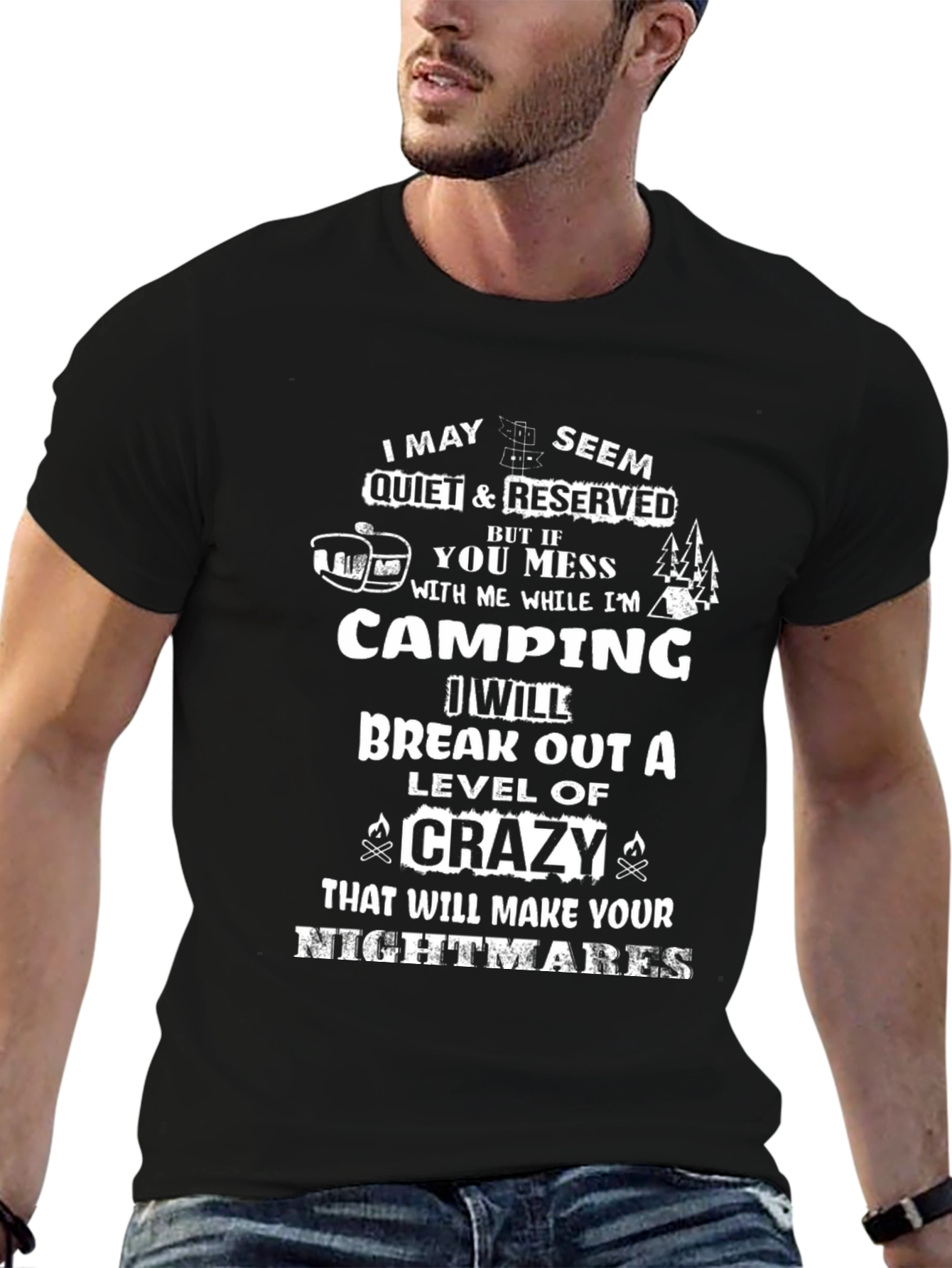Camping Crazy T-Shirt - Black