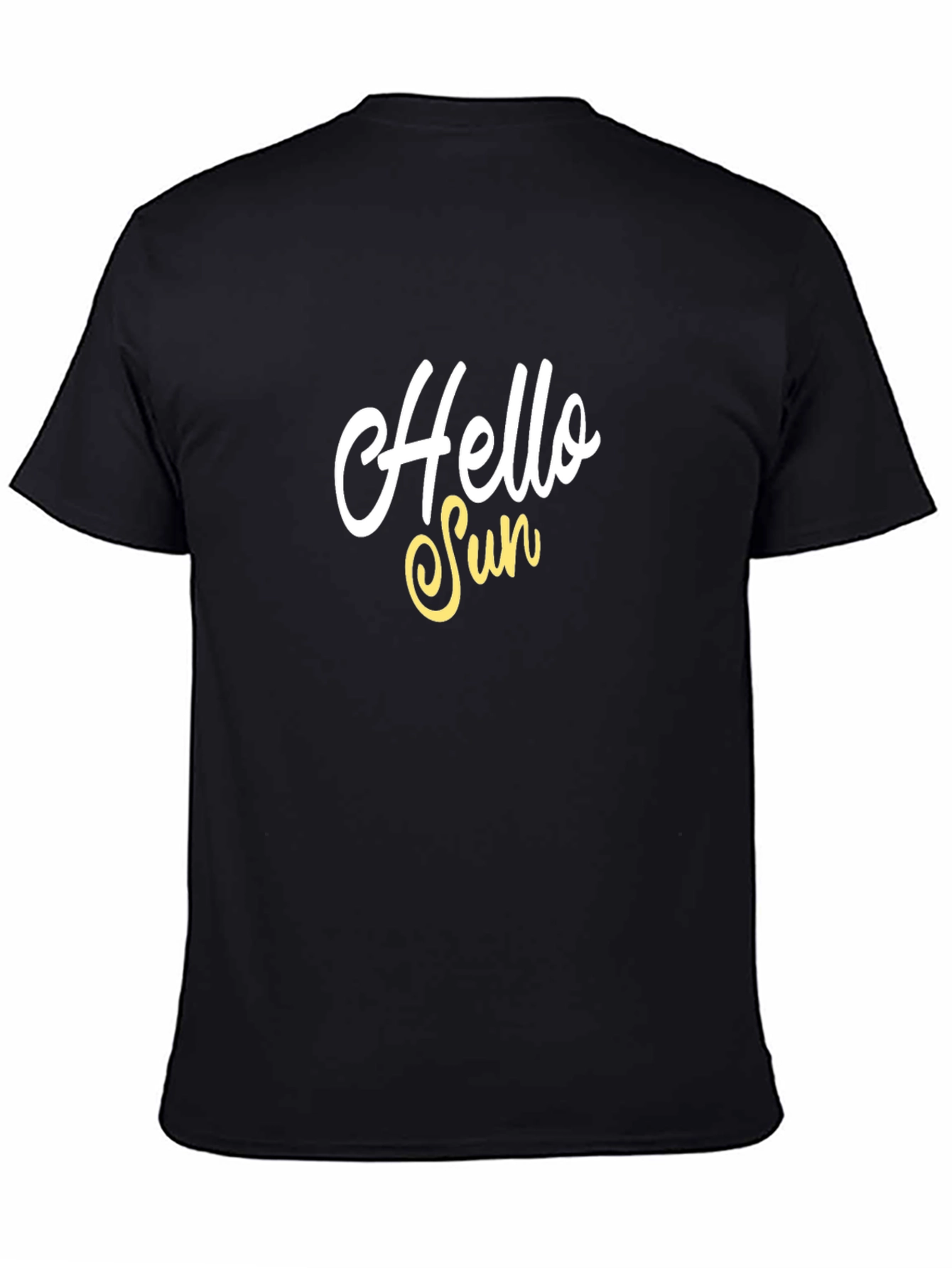 Hello Sun Graphic T-Shirt - Black Cotton Blend Tee