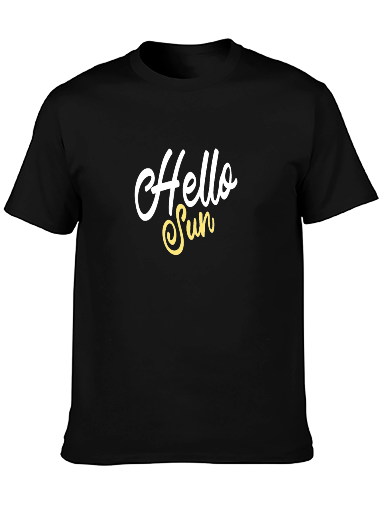 Hello Sun Graphic T-Shirt - Black Cotton Blend Tee