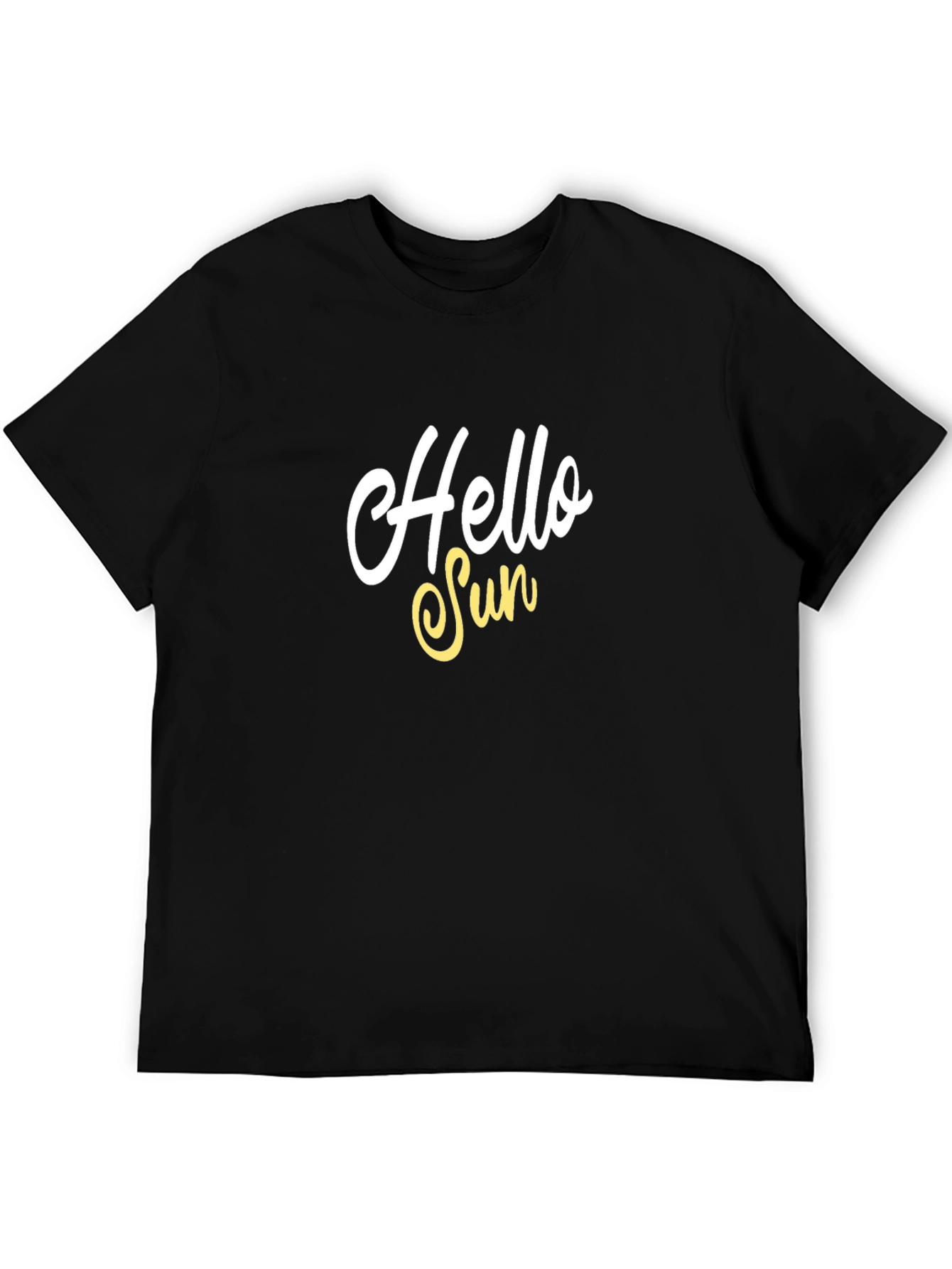 Hello Sun Graphic T-Shirt - Black Cotton Blend Tee