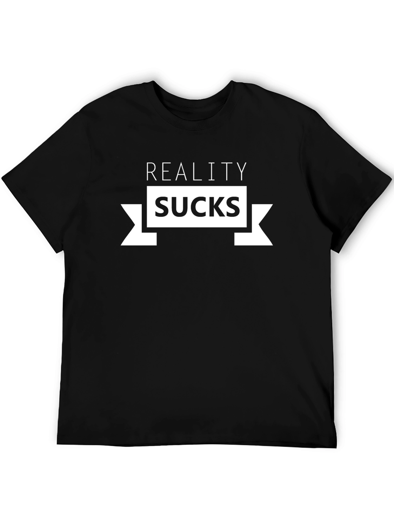 Reality Sucks Graphic Tee - Black Cotton T-Shirt