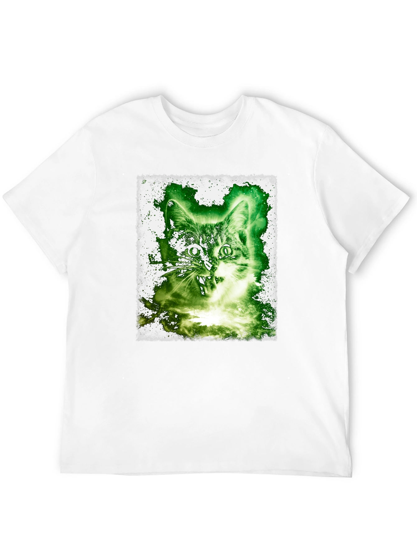Cat Graphic Tee - Black Cotton Blend