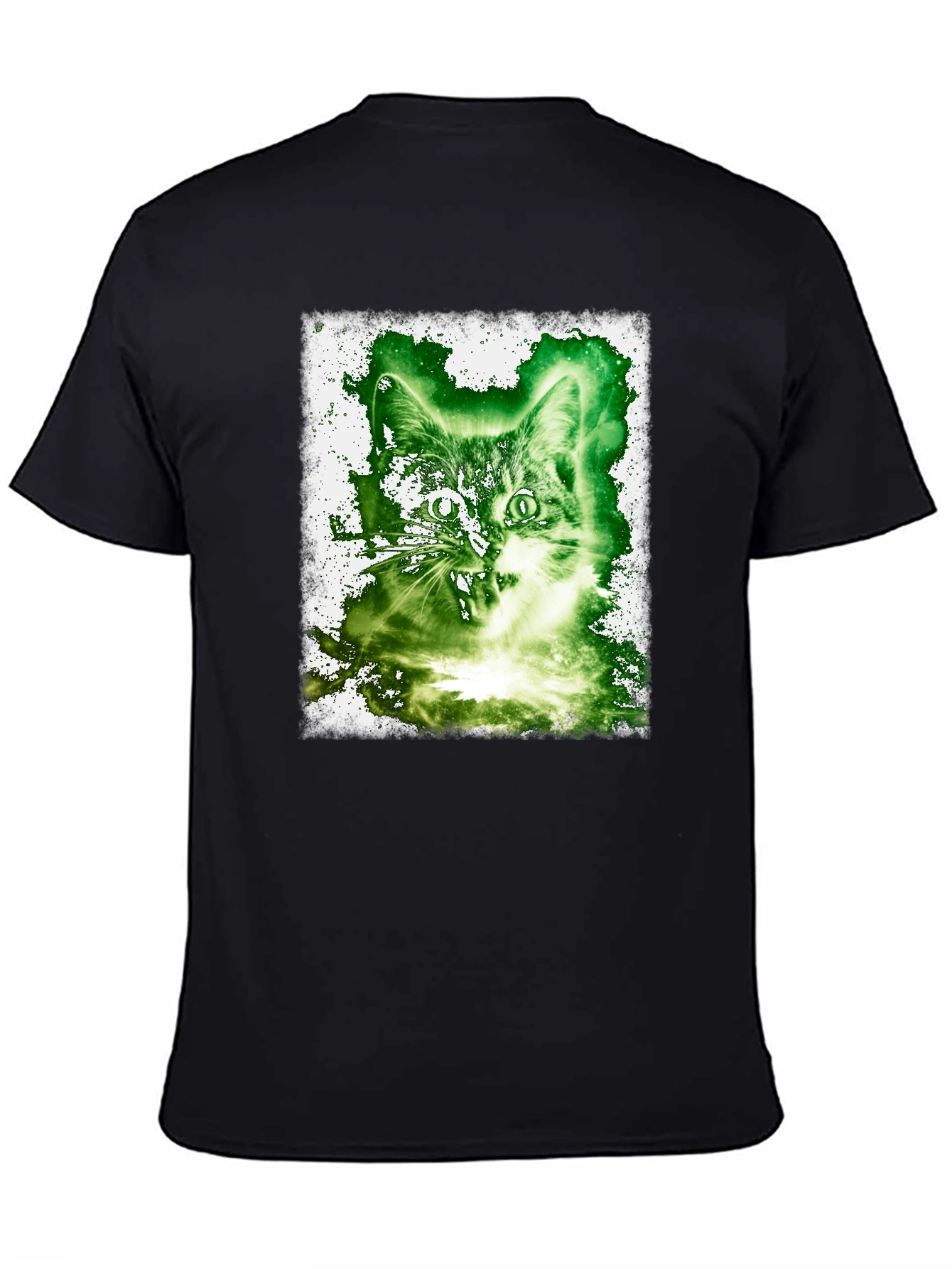 Cat Graphic Tee - Black Cotton Blend