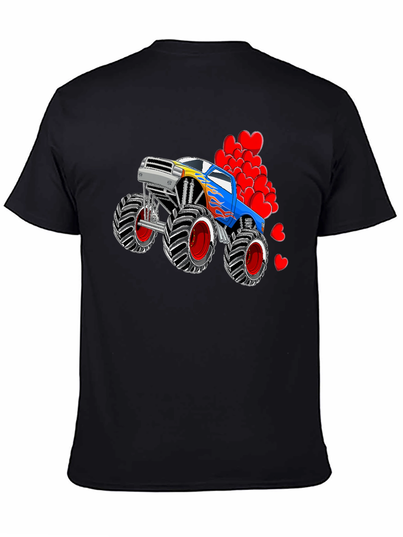 Monster Truck Love Valentines Day Graphic Tee