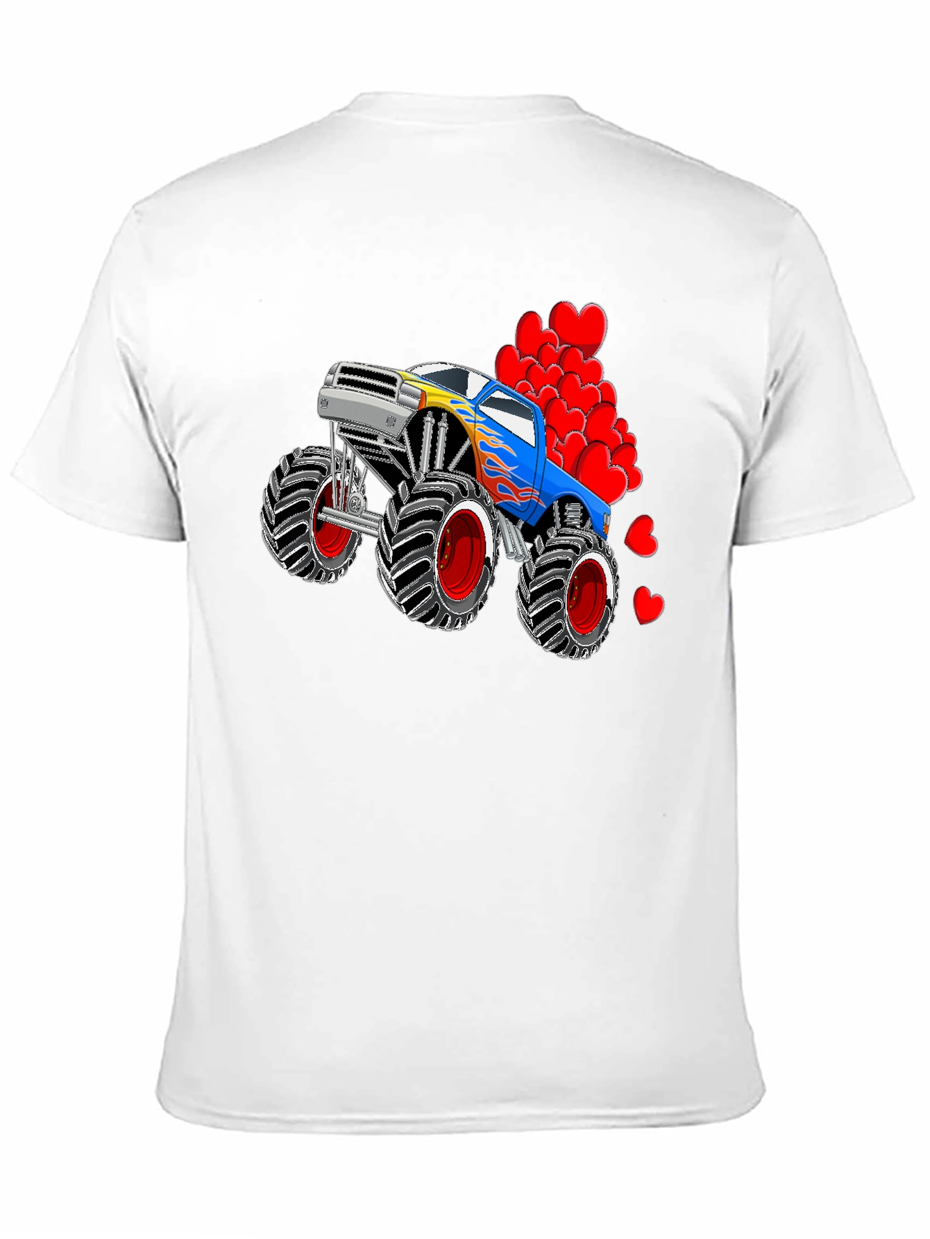 Monster Truck Love Valentines Day Graphic Tee