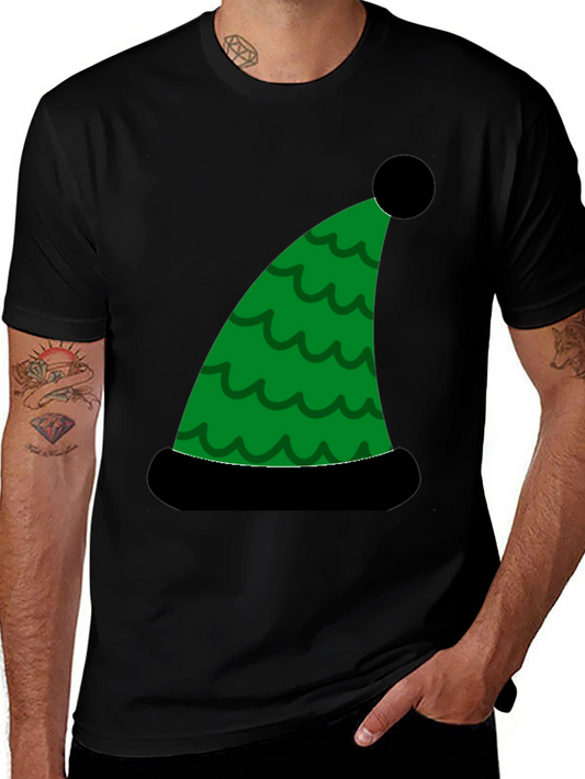 Holiday Elf Hat Graphic Tee - Festive Fun!