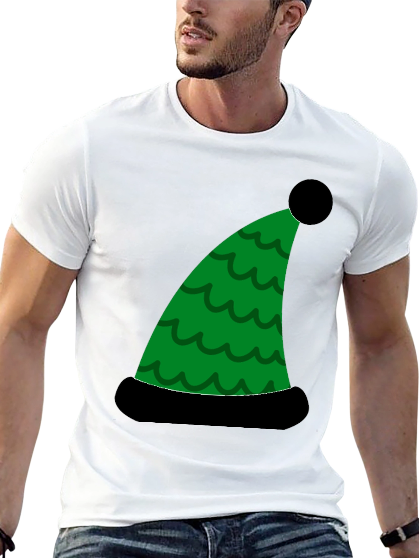 Holiday Elf Hat Graphic Tee - Festive Fun!
