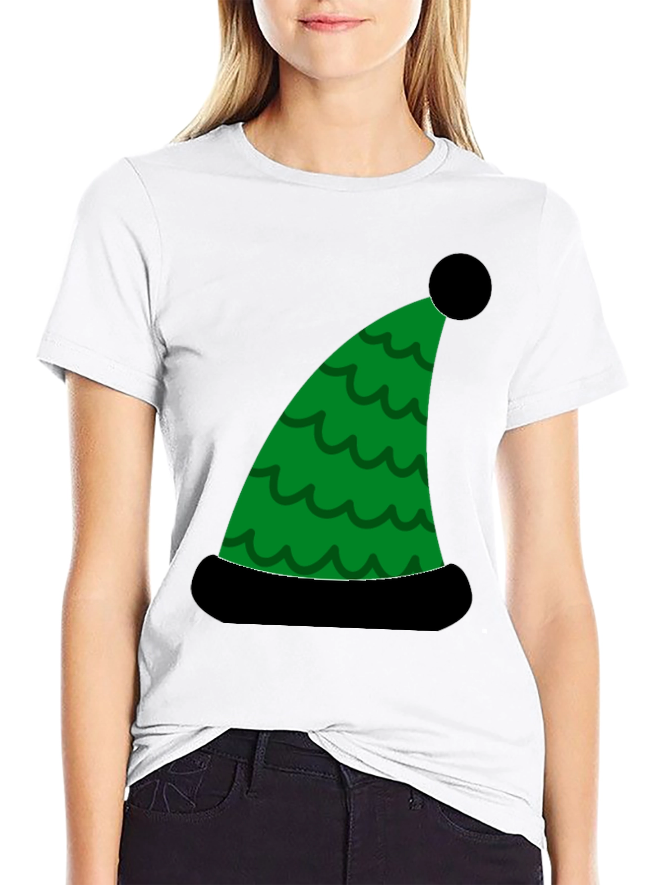 Holiday Elf Hat Graphic Tee - Festive Fun!