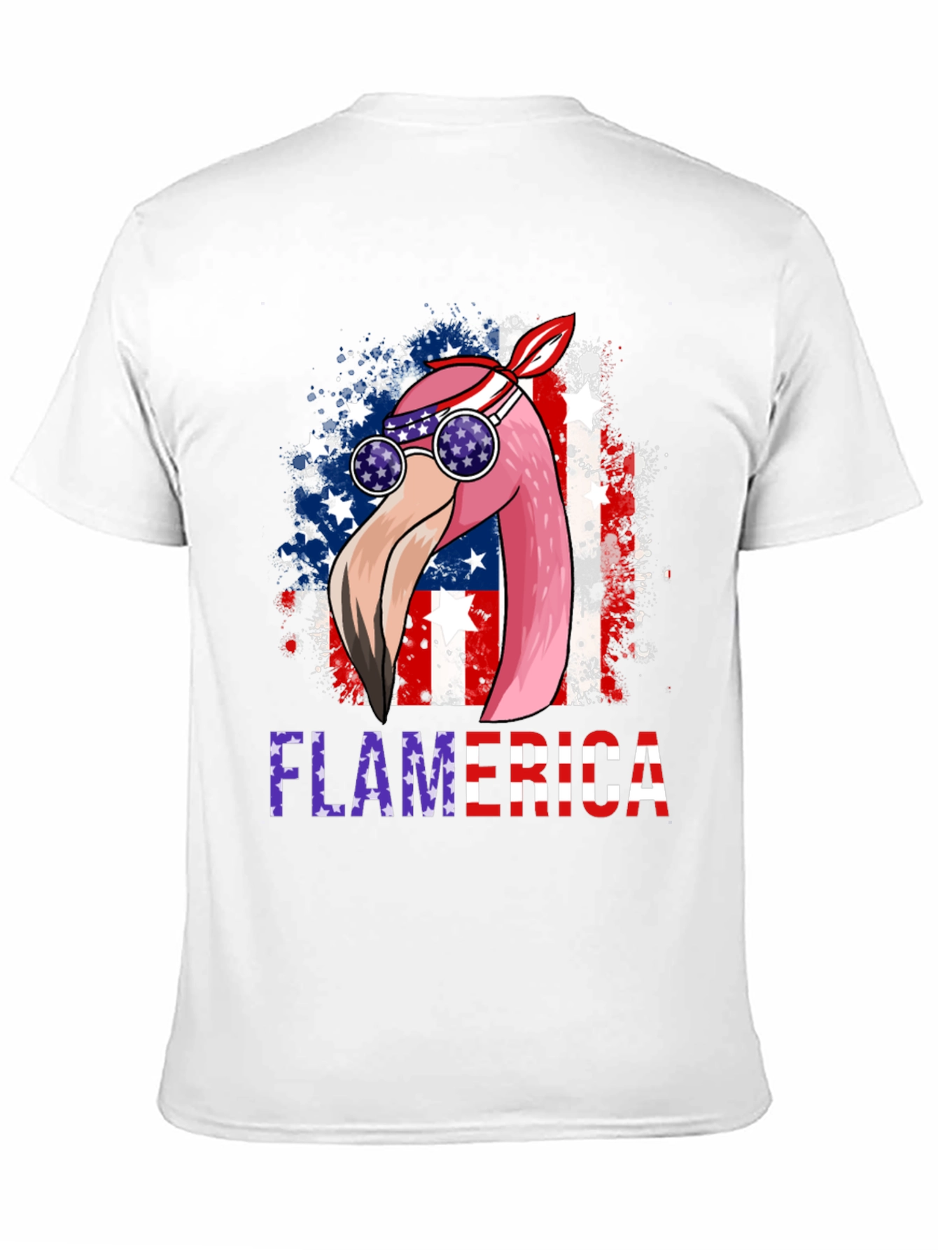 Flamerica T-Shirt Patriotic Flamingo USA