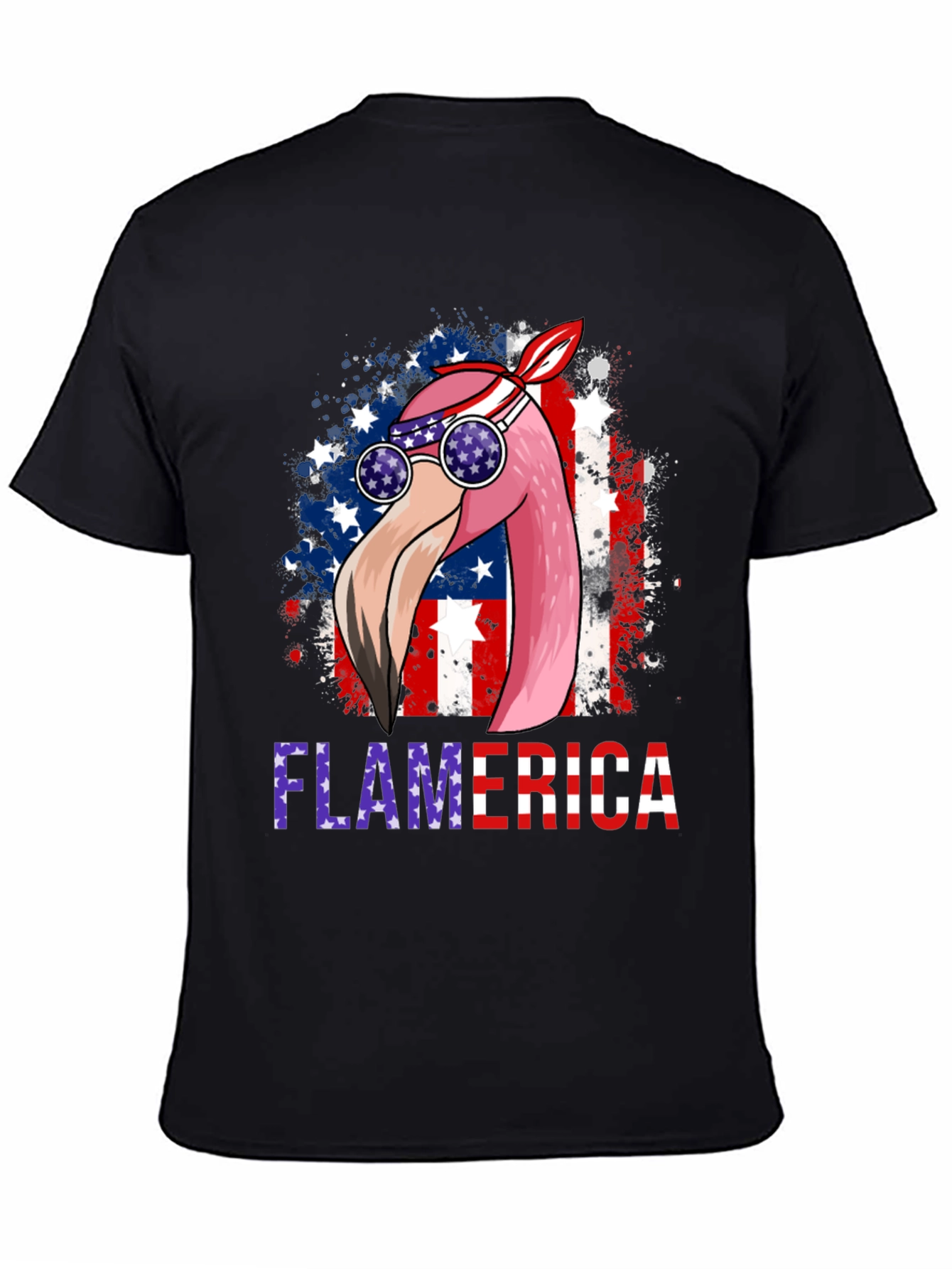 Flamerica T-Shirt Patriotic Flamingo USA