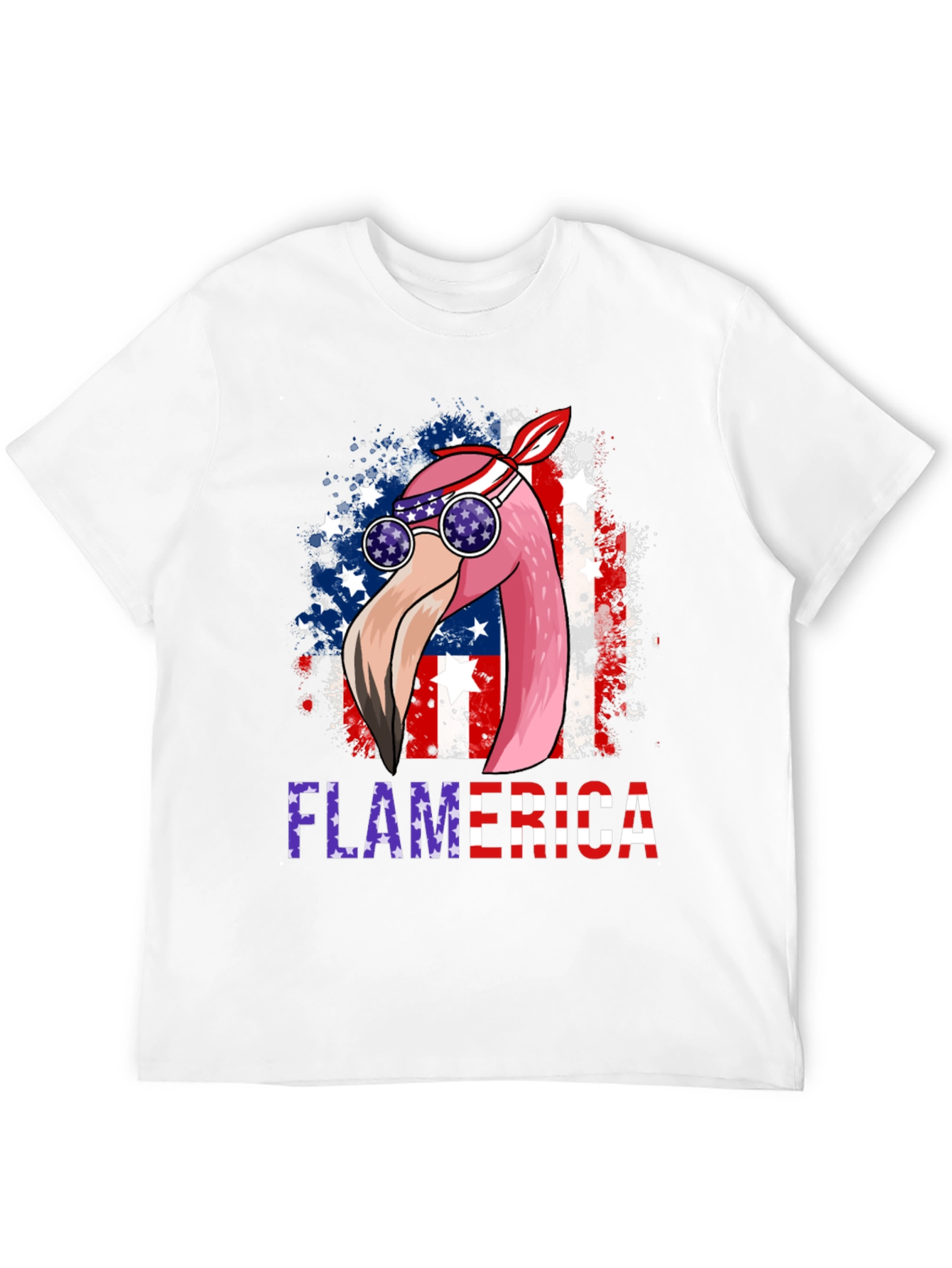 Flamerica T-Shirt Patriotic Flamingo USA
