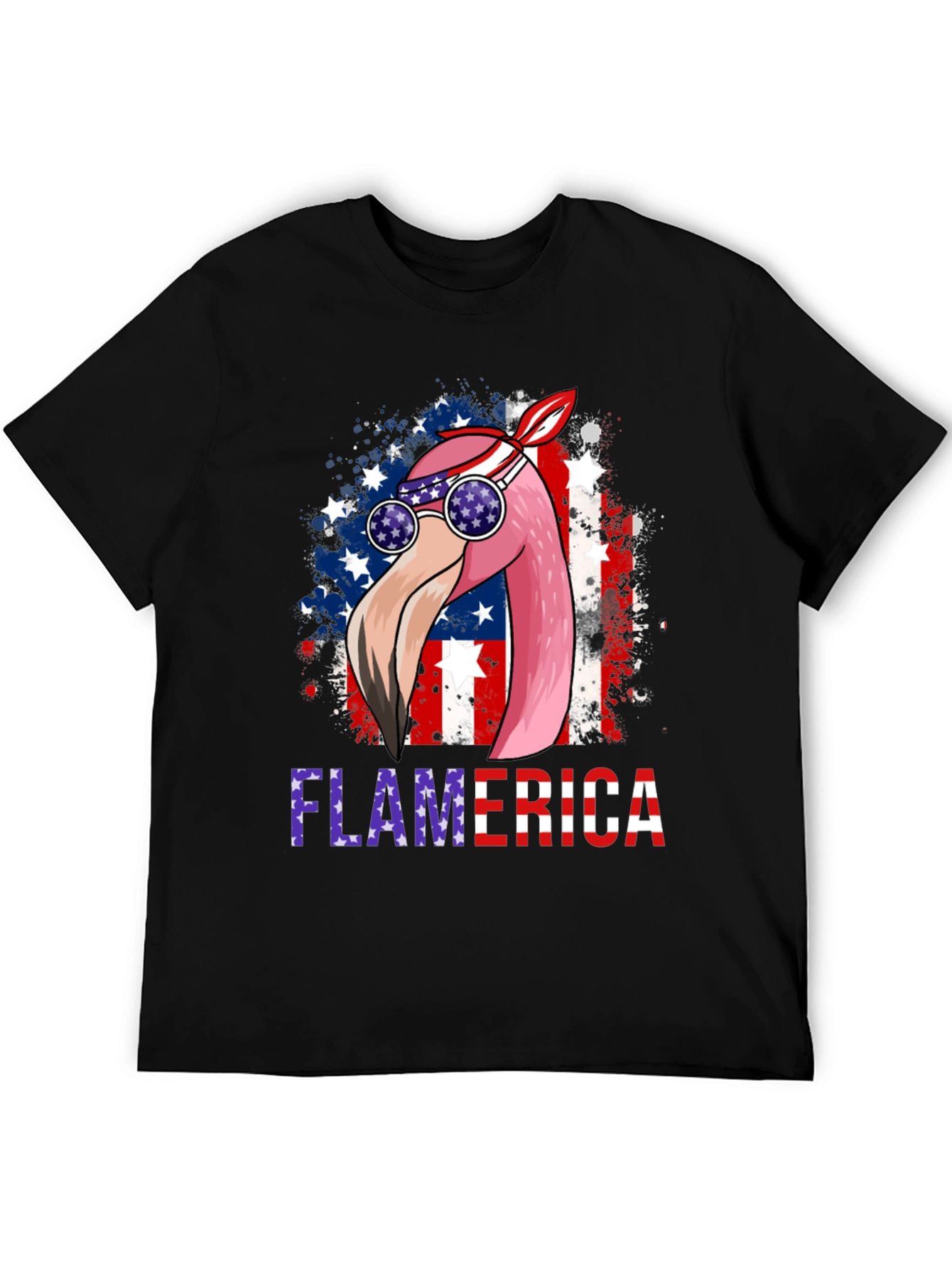 Flamerica T-Shirt Patriotic Flamingo USA