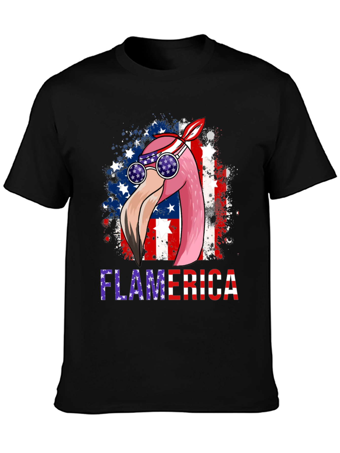 Flamerica T-Shirt Patriotic Flamingo USA