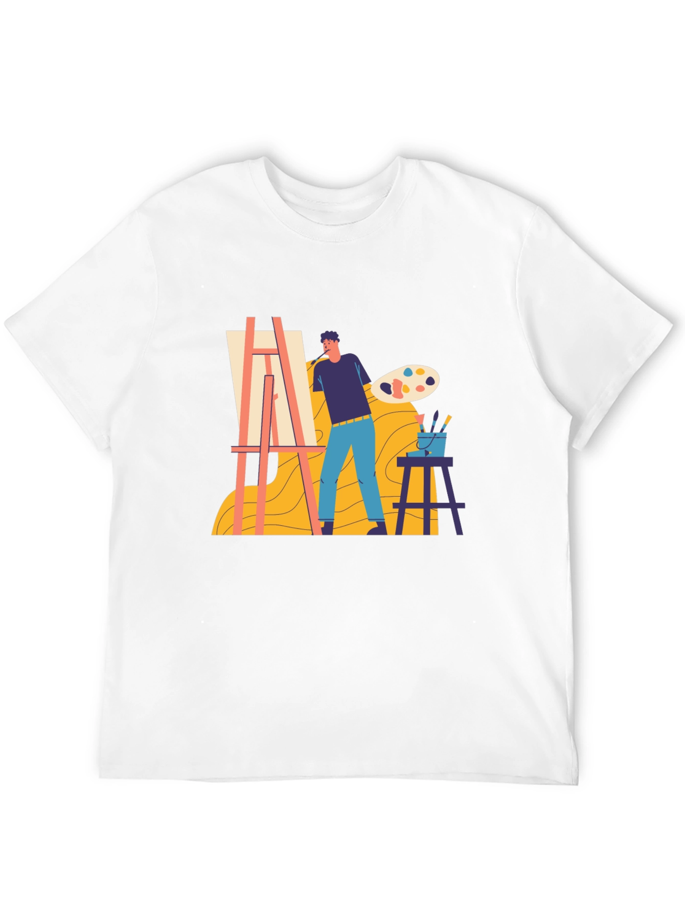Artist Painting Graphic Tee - Creative Expression
