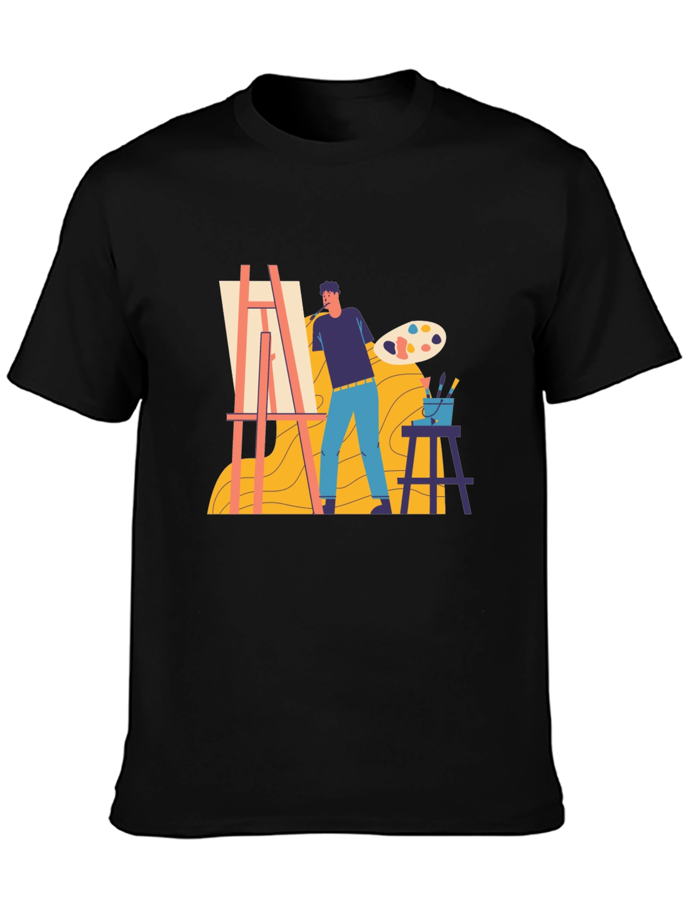 Artist Painting Graphic Tee - Creative Expression
