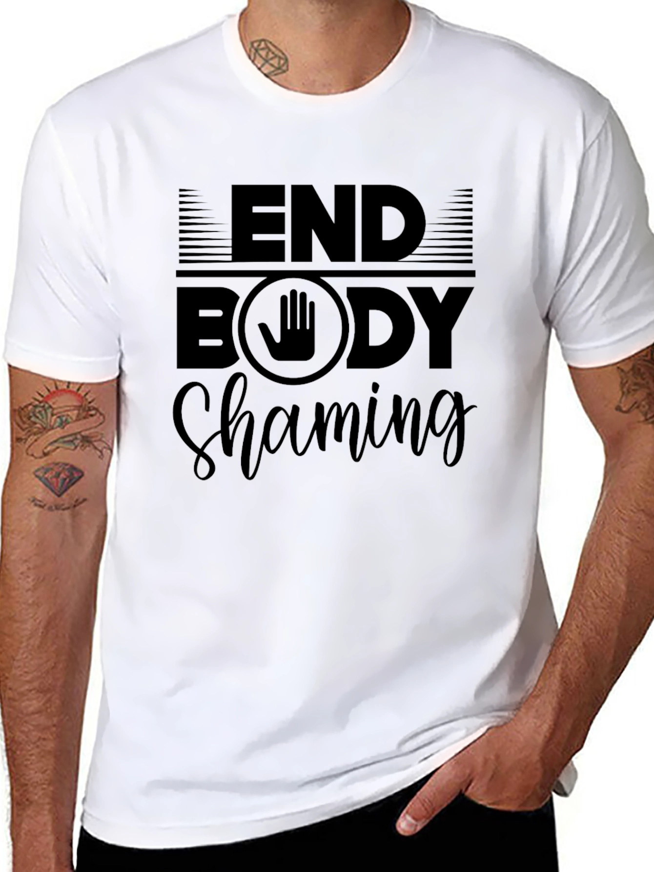 End Body Shaming Black Graphic Tee