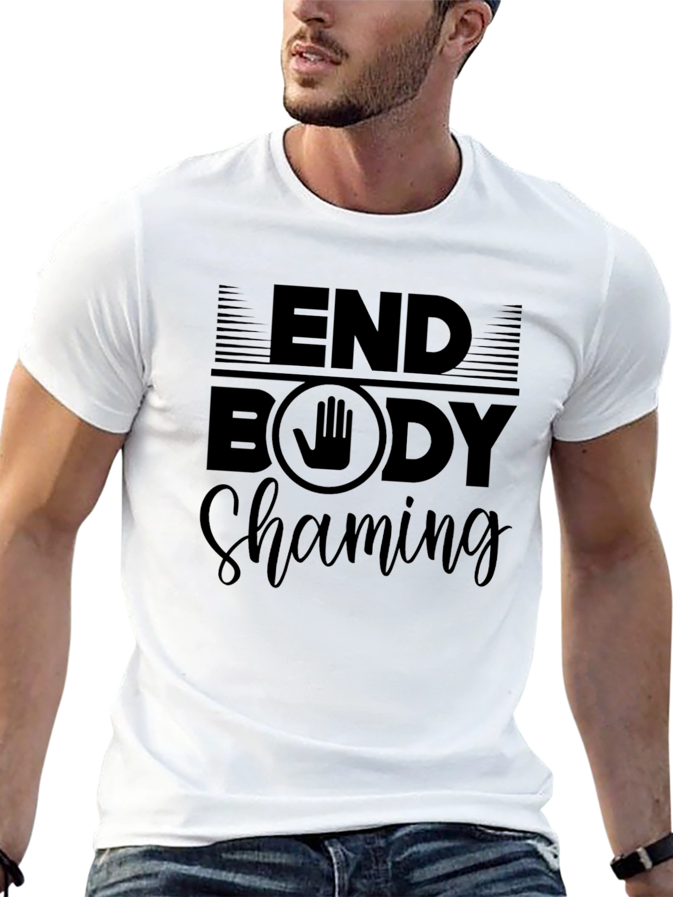 End Body Shaming Black Graphic Tee