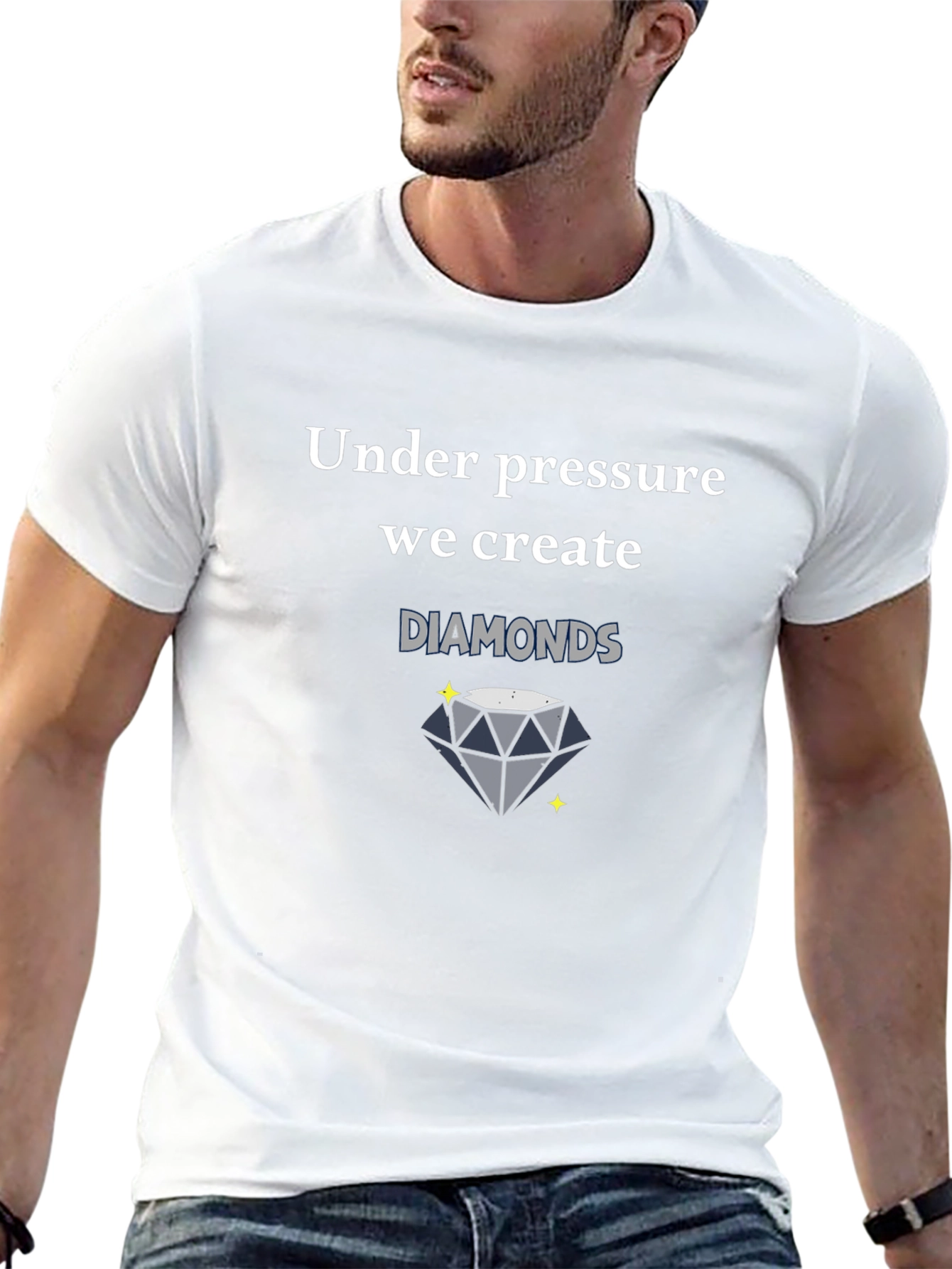 Under Pressure We Create Diamonds Black T-Shirt