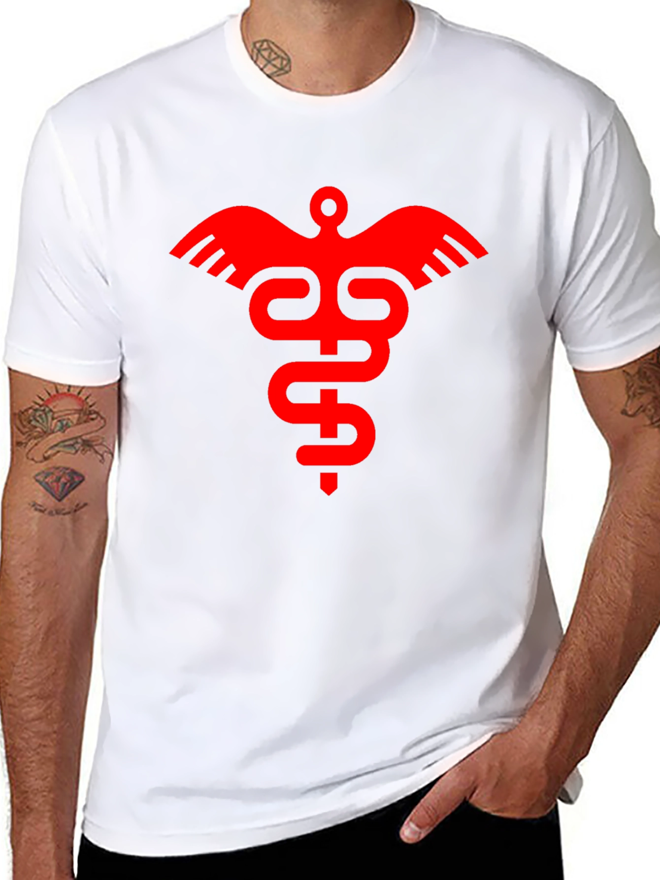 Medical Symbol Graphic Tee - Stylish Black T-Shirt